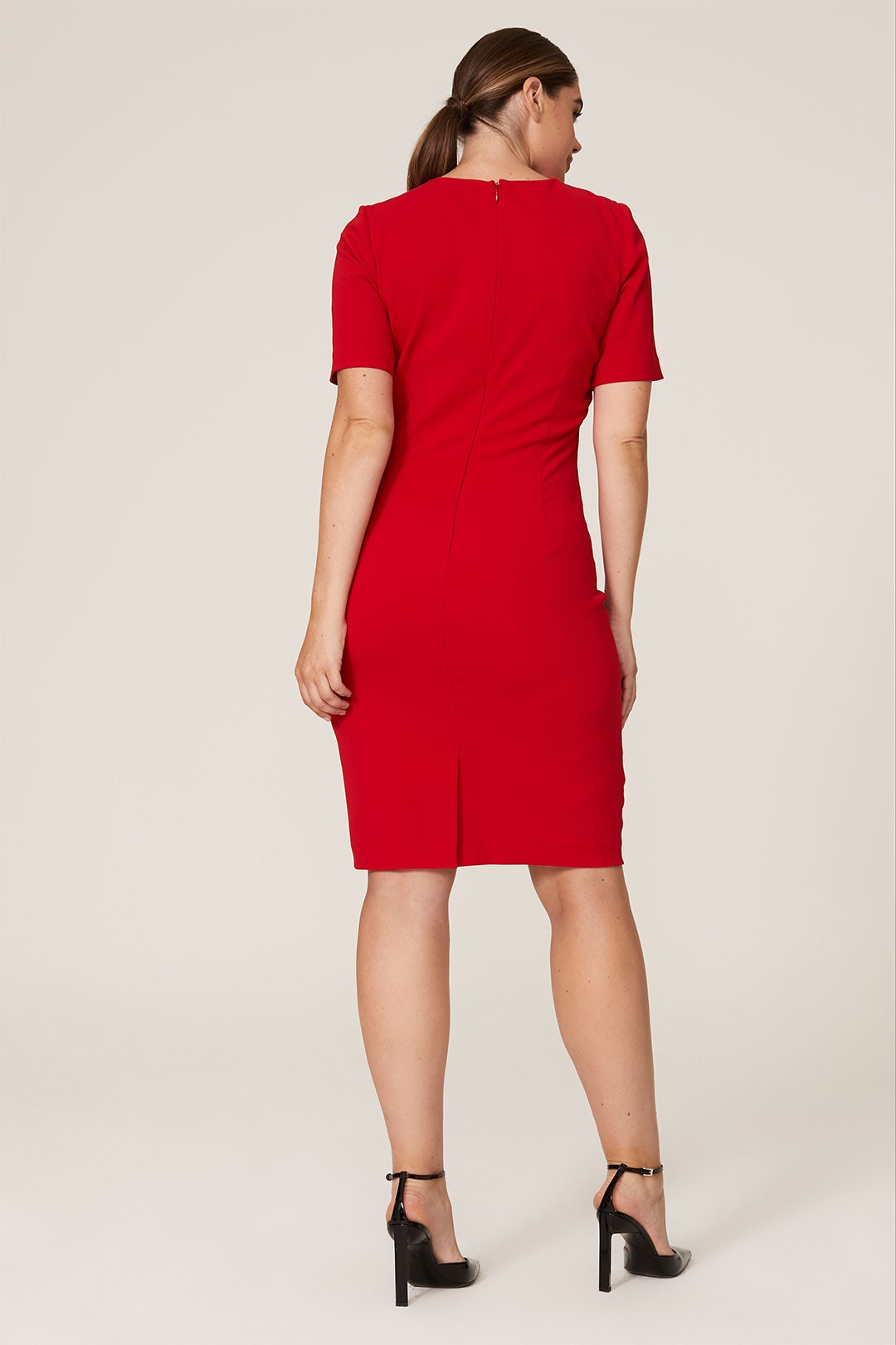 Red Twist Neck Dress by Badgley Mischka 7