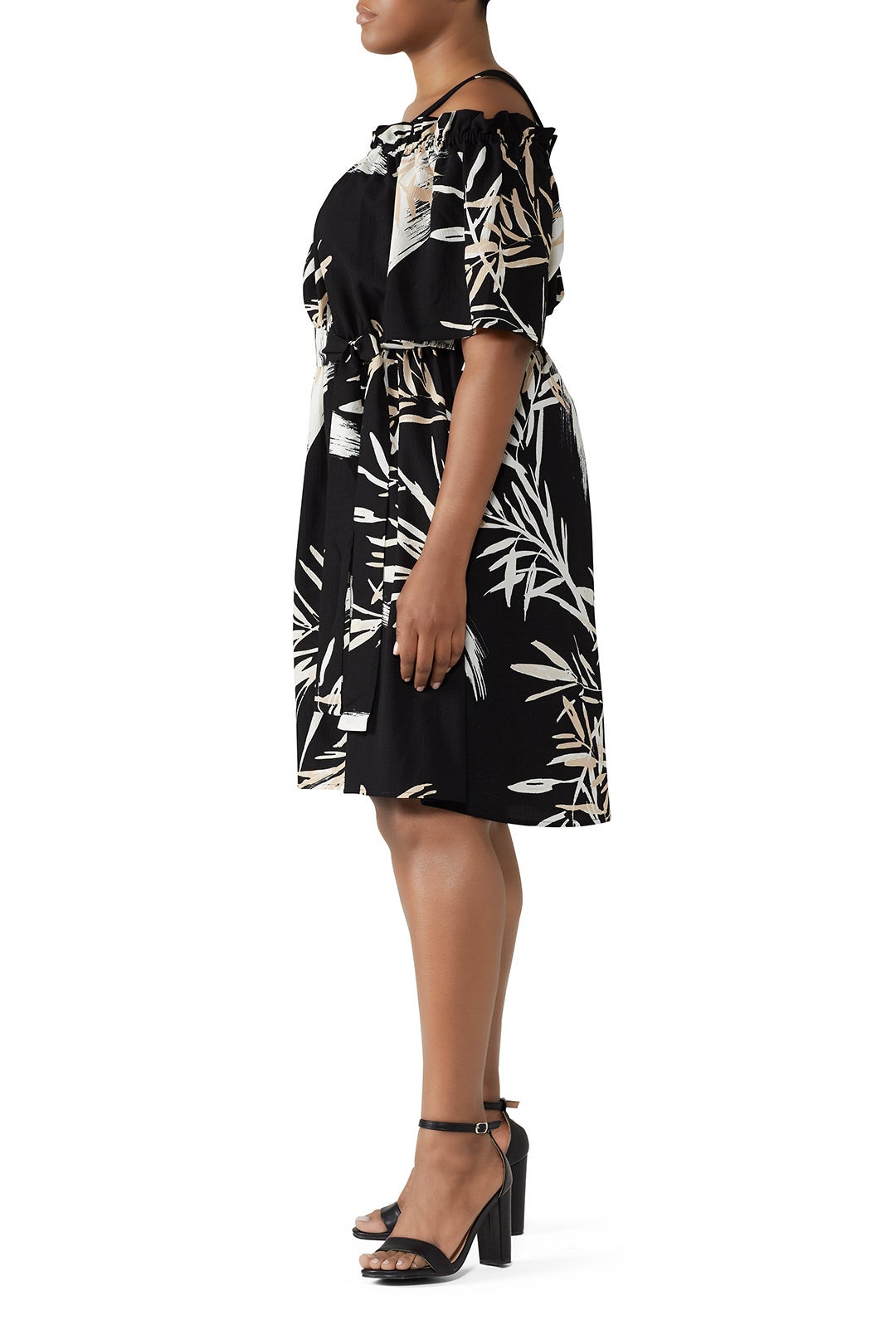 Black Leaf Print Dress by N Natori 6