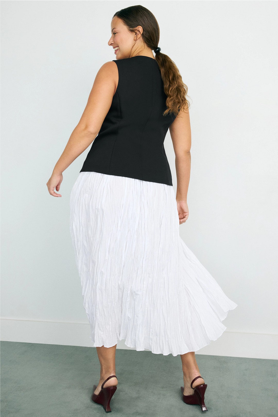 Accent Button Crew Neck Vest by Rosetta Getty x RTR 7