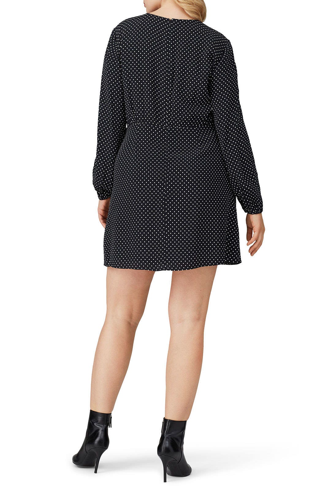 Black Crepe Polka Dot Crew Dress by Theory 7