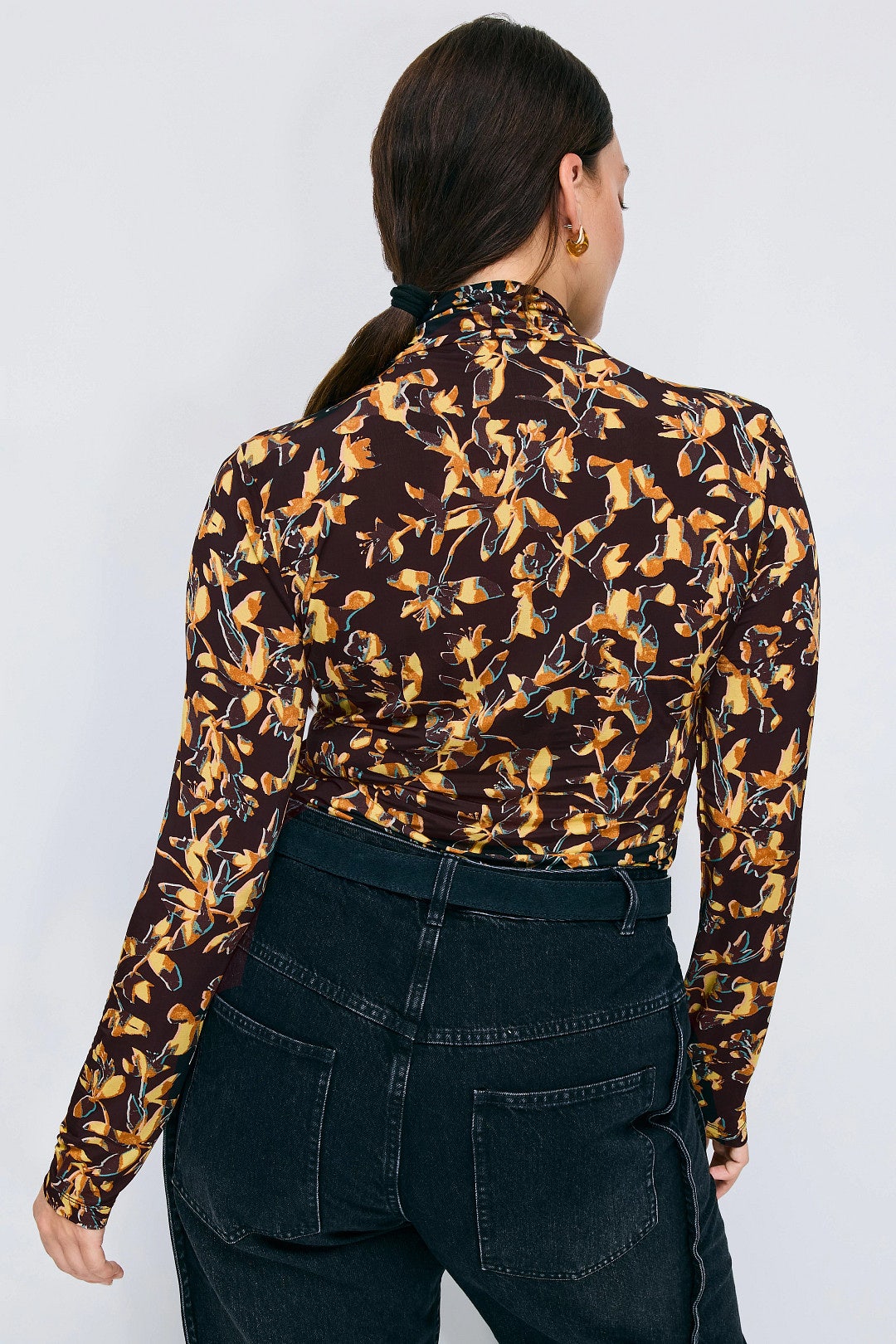 Black Floral Aurelia Turtleneck Top by Ulla Johnson 7