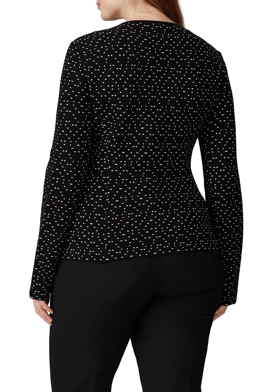 Dot Printed Asymmetrical Zip Jacket by Emporio Armani 7