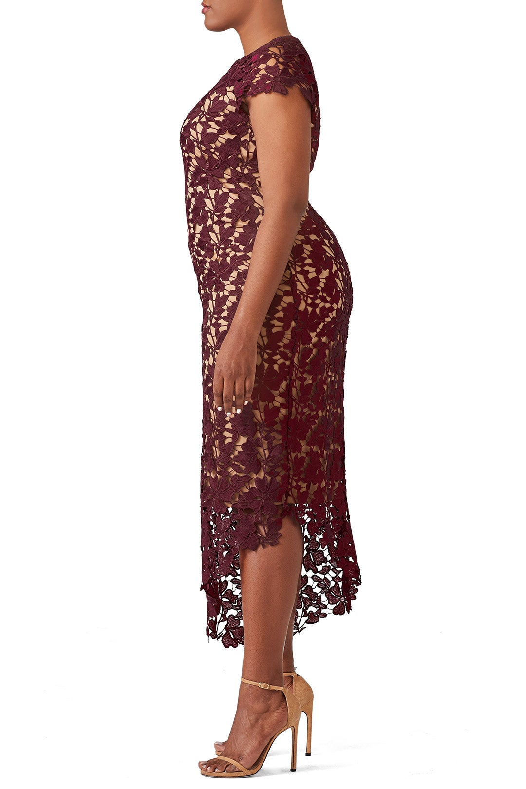 Burgundy Lace Dress by LM Collection 6