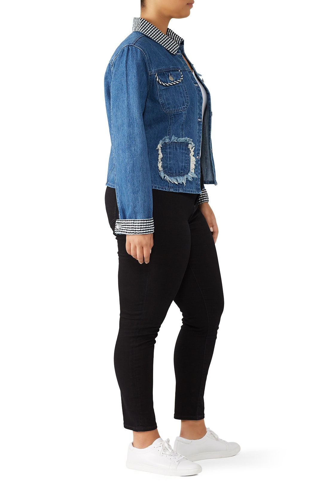 Girls Gingham Denim Jacket by Samantha Sipos 6