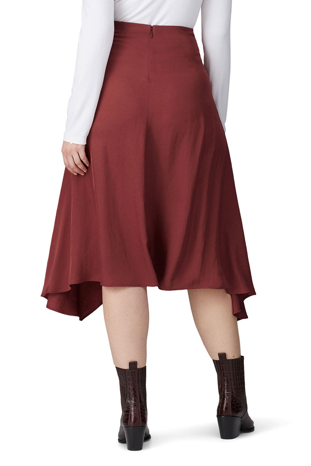 Tie Front Asymmetric Skirt by VINCE. 7
