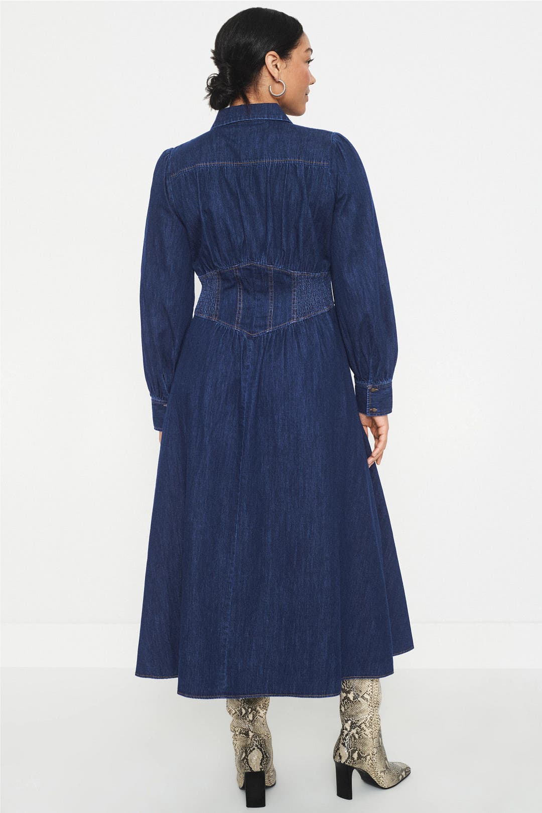 Denim Corseting Midi Dress by Derek Lam 10 Crosby x RTR | Rent the
