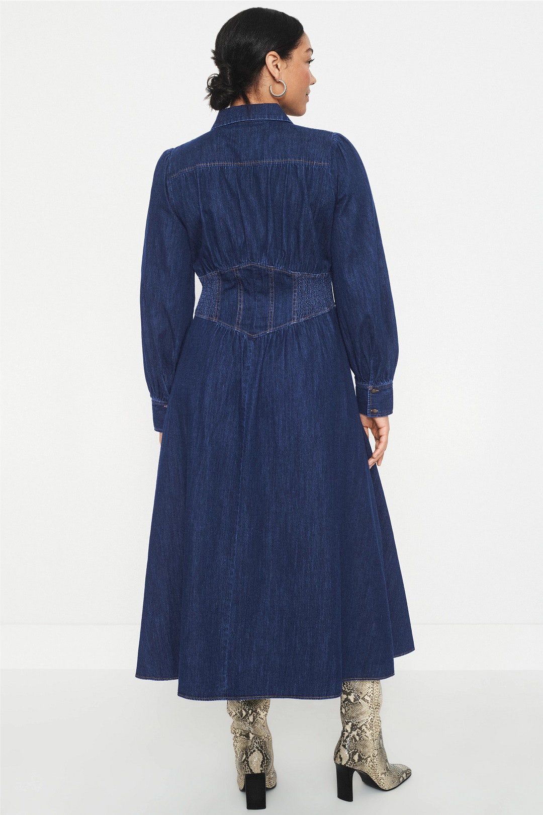 Denim Corseting Midi Dress by Derek Lam 10 Crosby x RTR 7