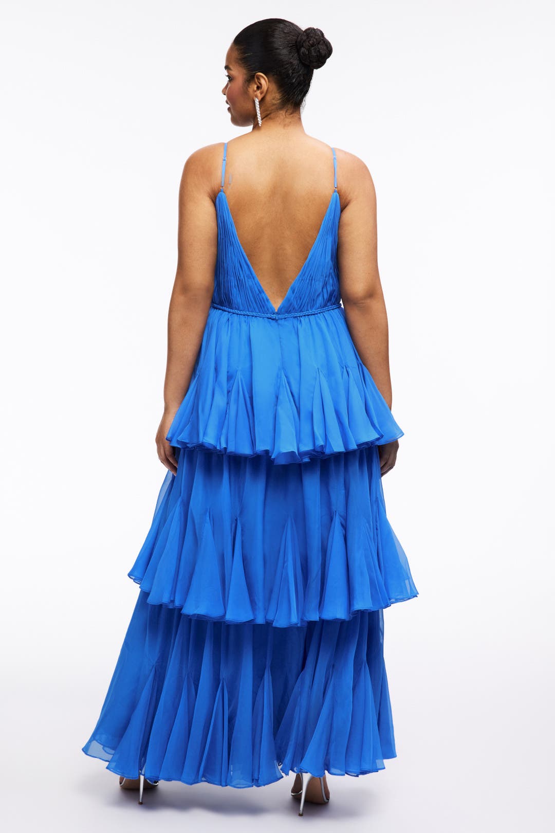 Thin Strap Tiered Chiffon Gown by Ieena for Mac Duggal