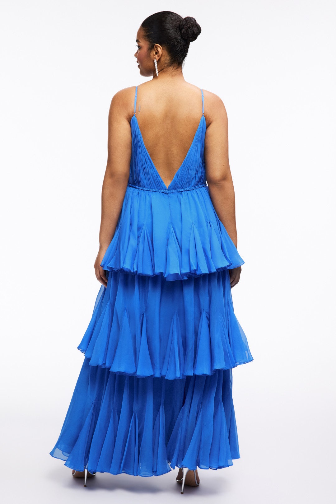 ​Thin Strap Tiered Chiffon Gown by Ieena for Mac Duggal 7