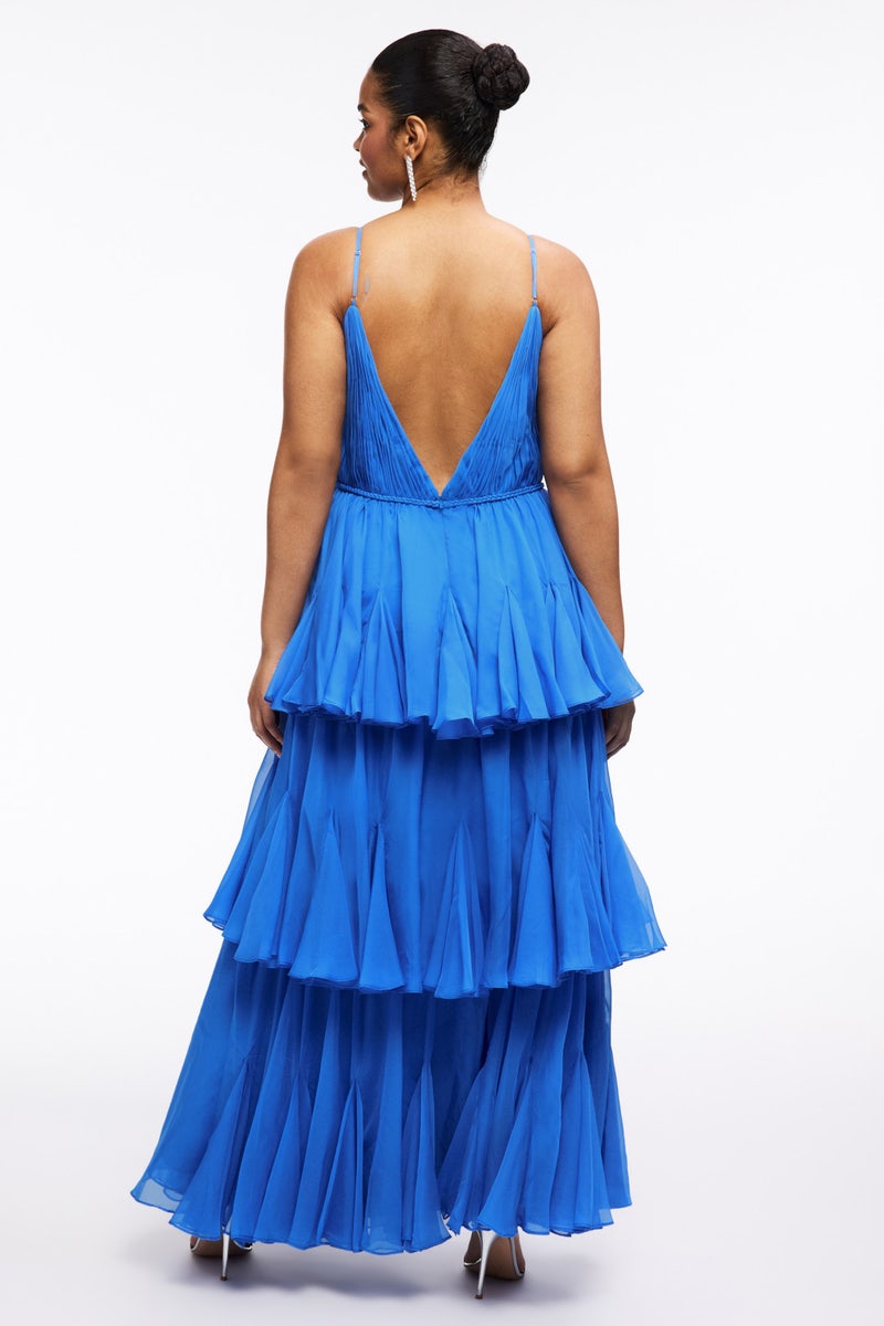 ​Thin Strap Tiered Chiffon Gown by Ieena for Mac Duggal - Photo 7