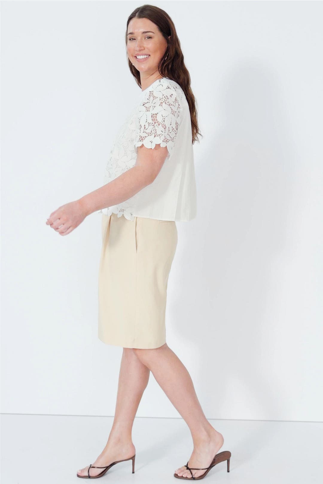 Lace Crew Neck Blouse by Derek Lam 10 Crosby x RTR | Rent the Runway