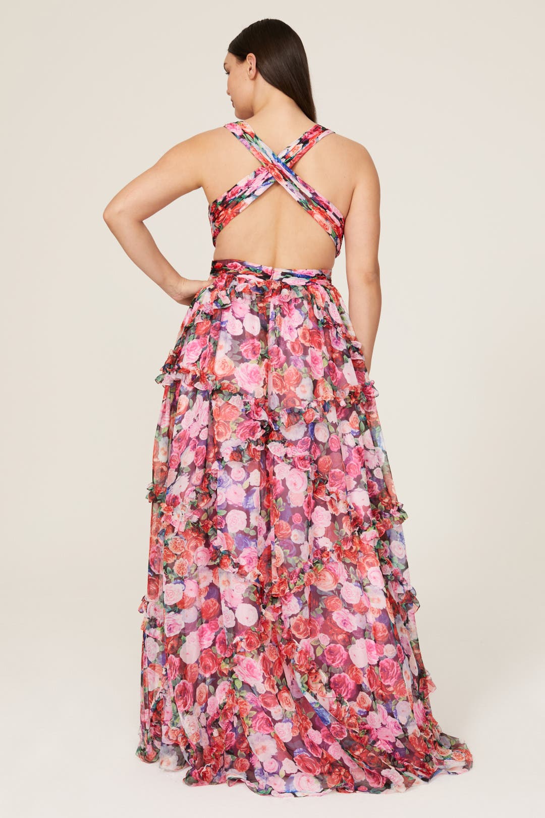 Floral Twist Back Gown by Ieena for Mac Duggal | Rent the Runway