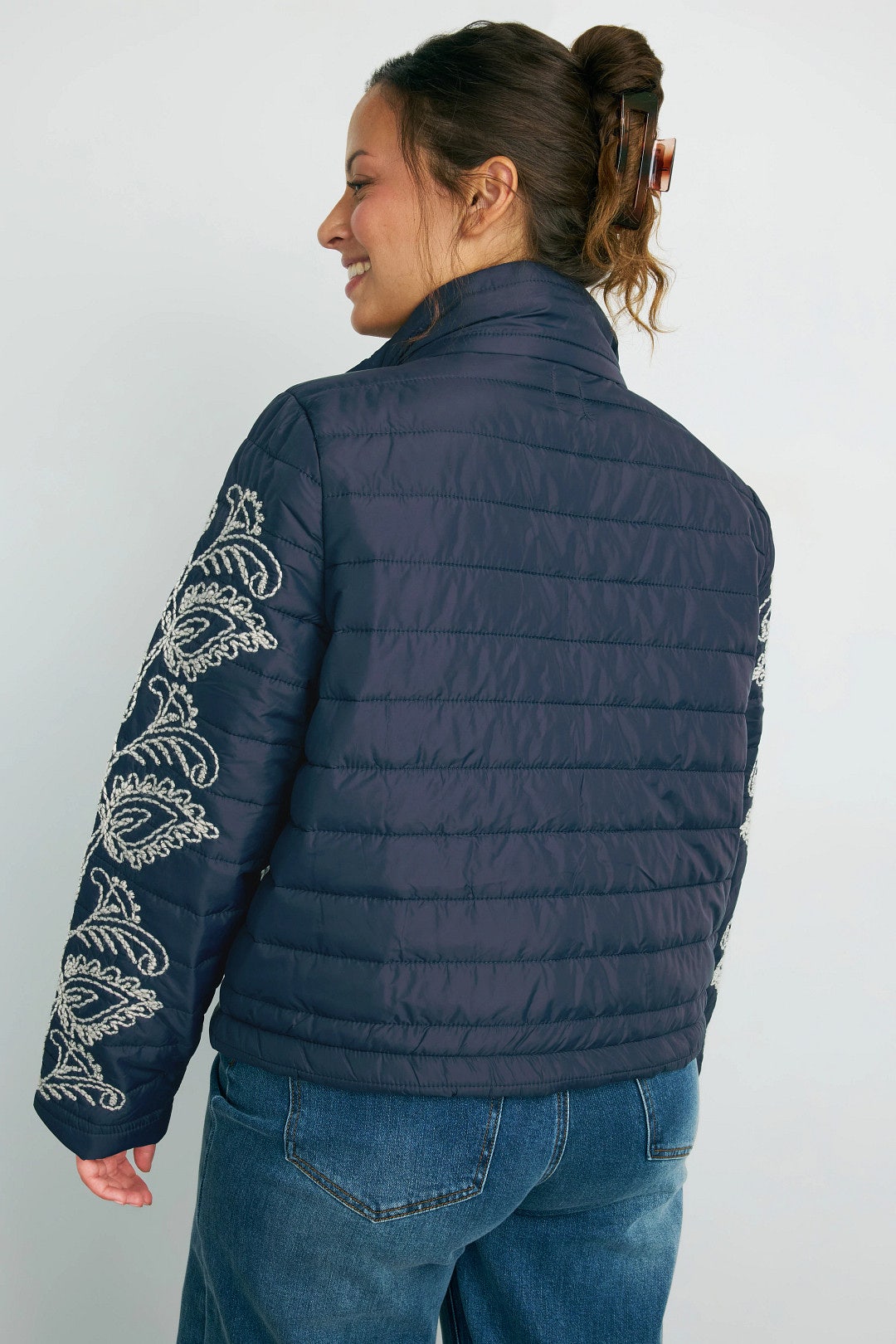 Embroidered Puffer Bomber by NIC + ZOE 7