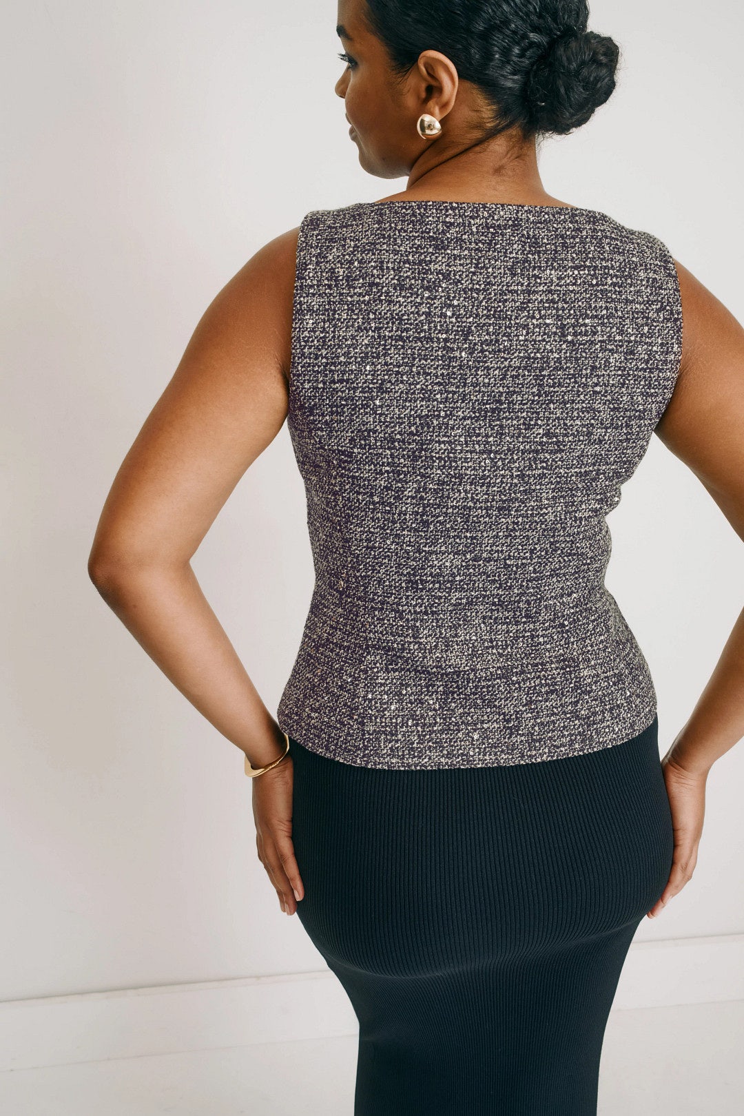 Button Front Scoop Neck Top by Toccin 7