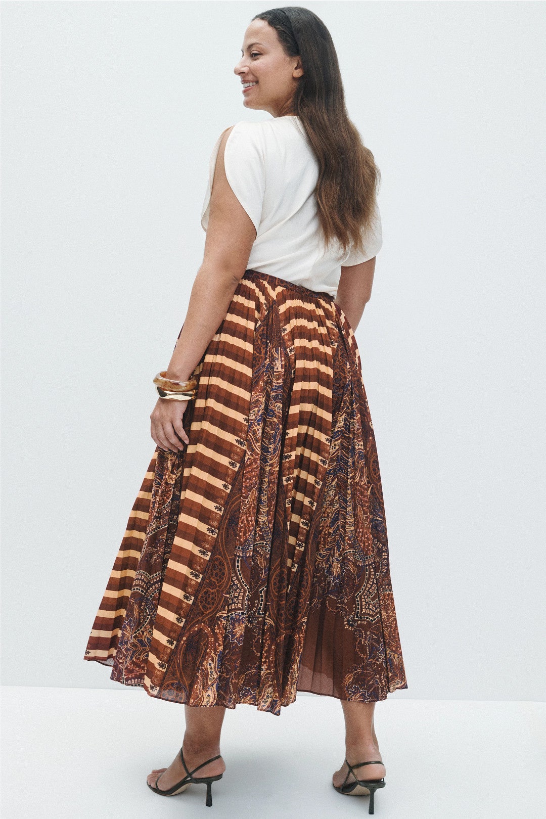 Shayna High Waist Pleated Midi Skirt by Ulla Johnson 7