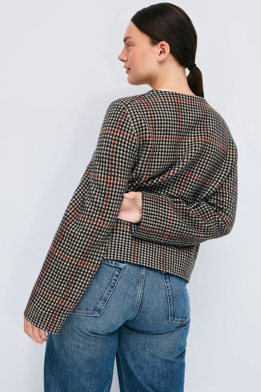 Intarsia Glen Plaid Jacket by VINCE. 7