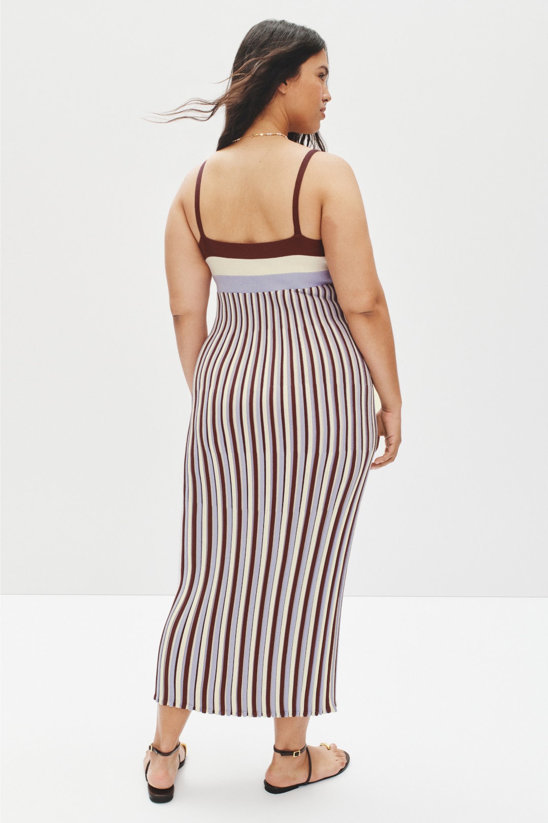 Multi-Stripe Knit Midi Dress by Ronny Kobo x RTR 7