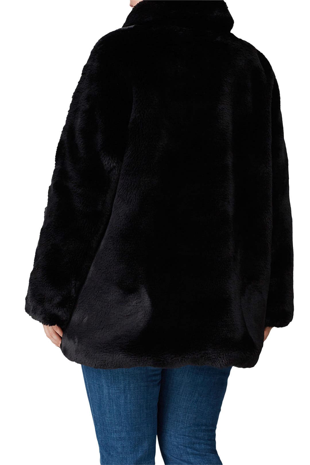 Black Faux Fur Chubby Coat by 7 For All Mankind | Rent the Runway