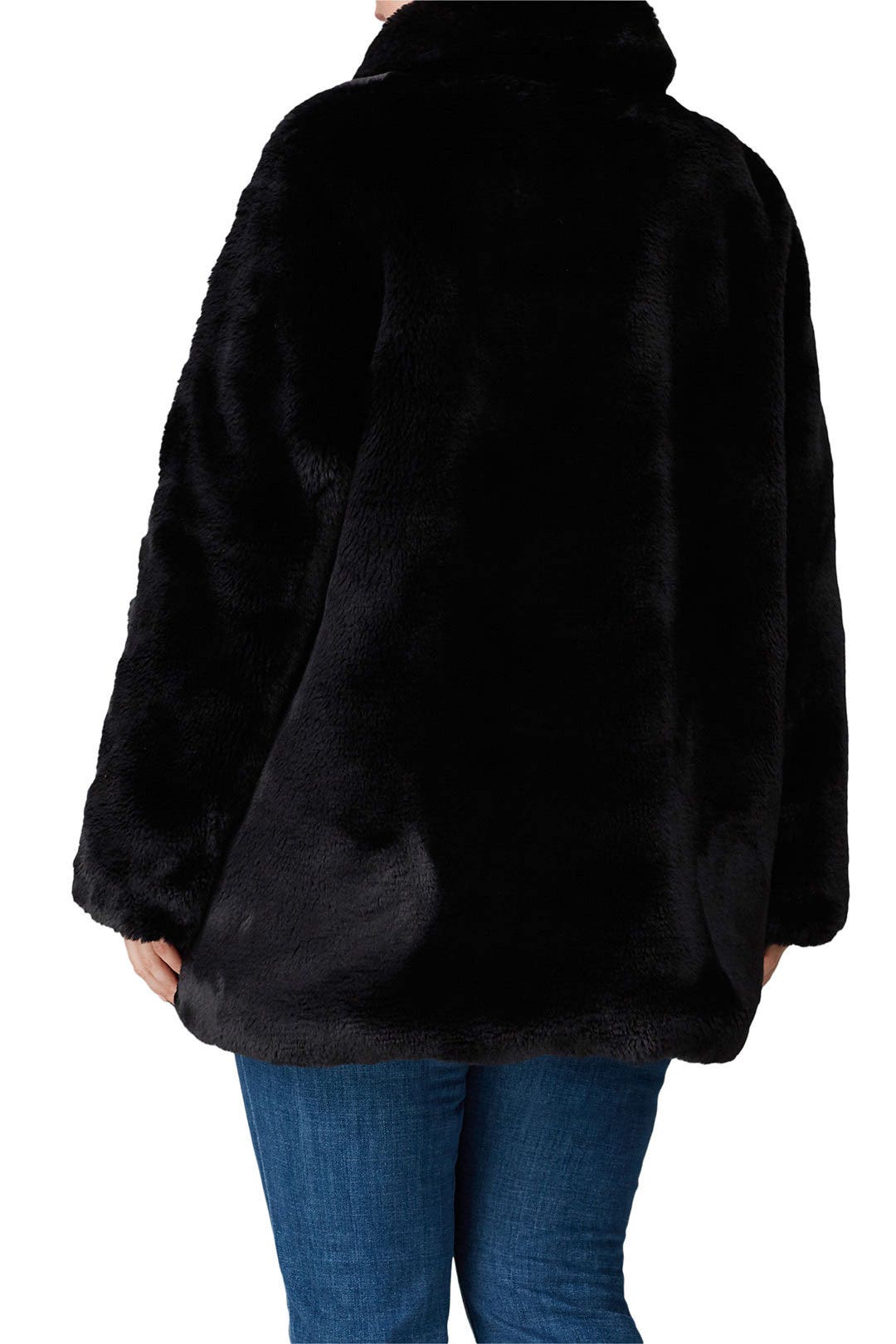Black Faux Fur Chubby Coat  by 7 For All Mankind 7