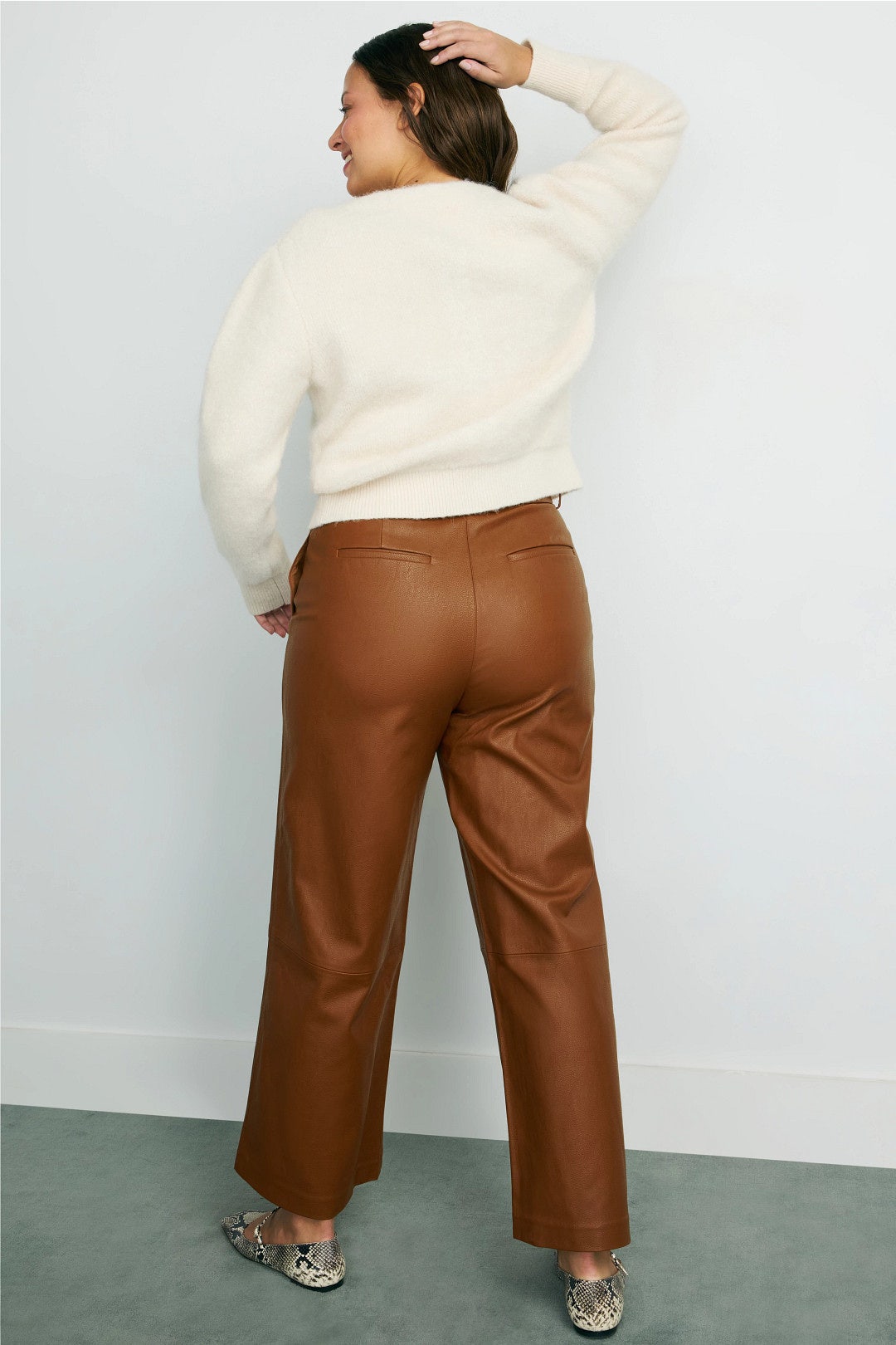 Brown Faux Leather Trousers by Rosetta Getty x RTR 7