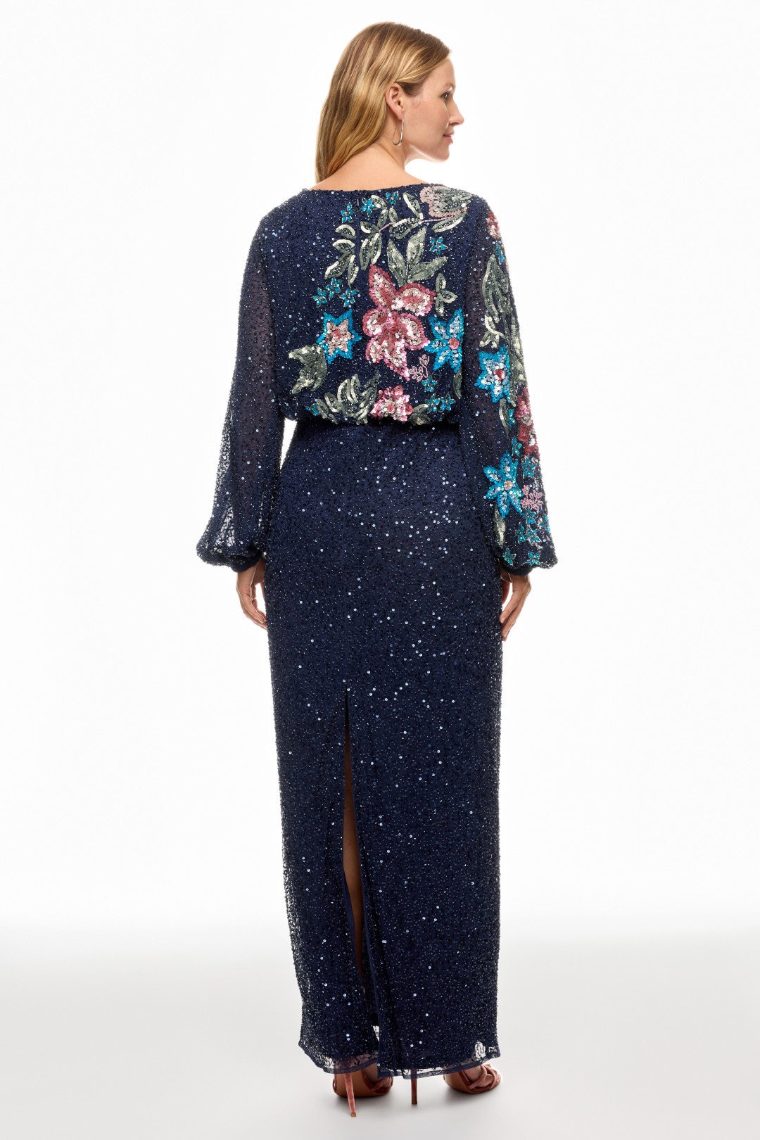 Embellished Floral High Neck Gown by Ieena for Mac Duggal 7