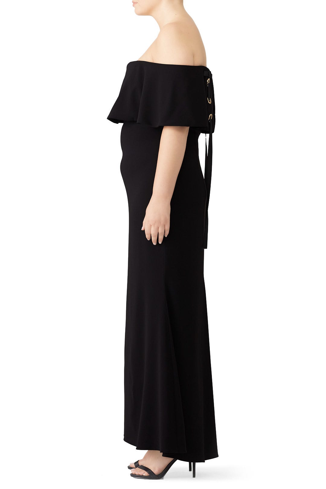 Black Grommet Gown by Badgley Mischka 6