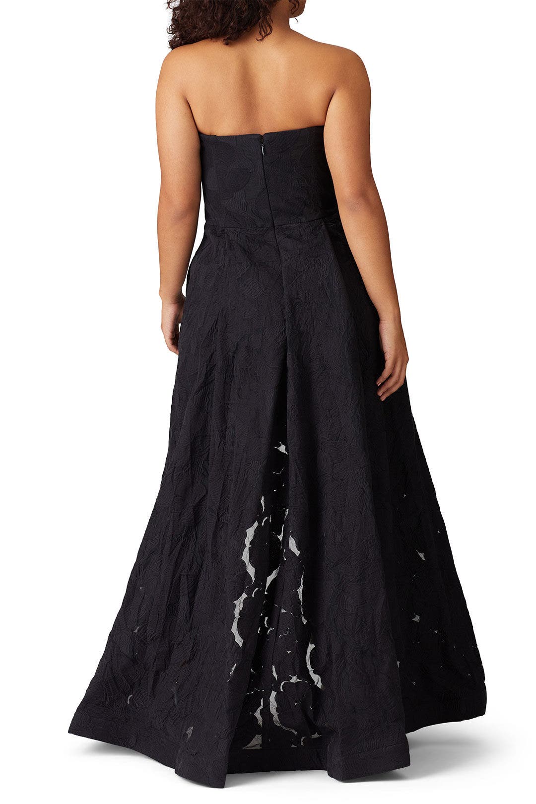 Black Overlay Jumpsuit by HALSTON 7