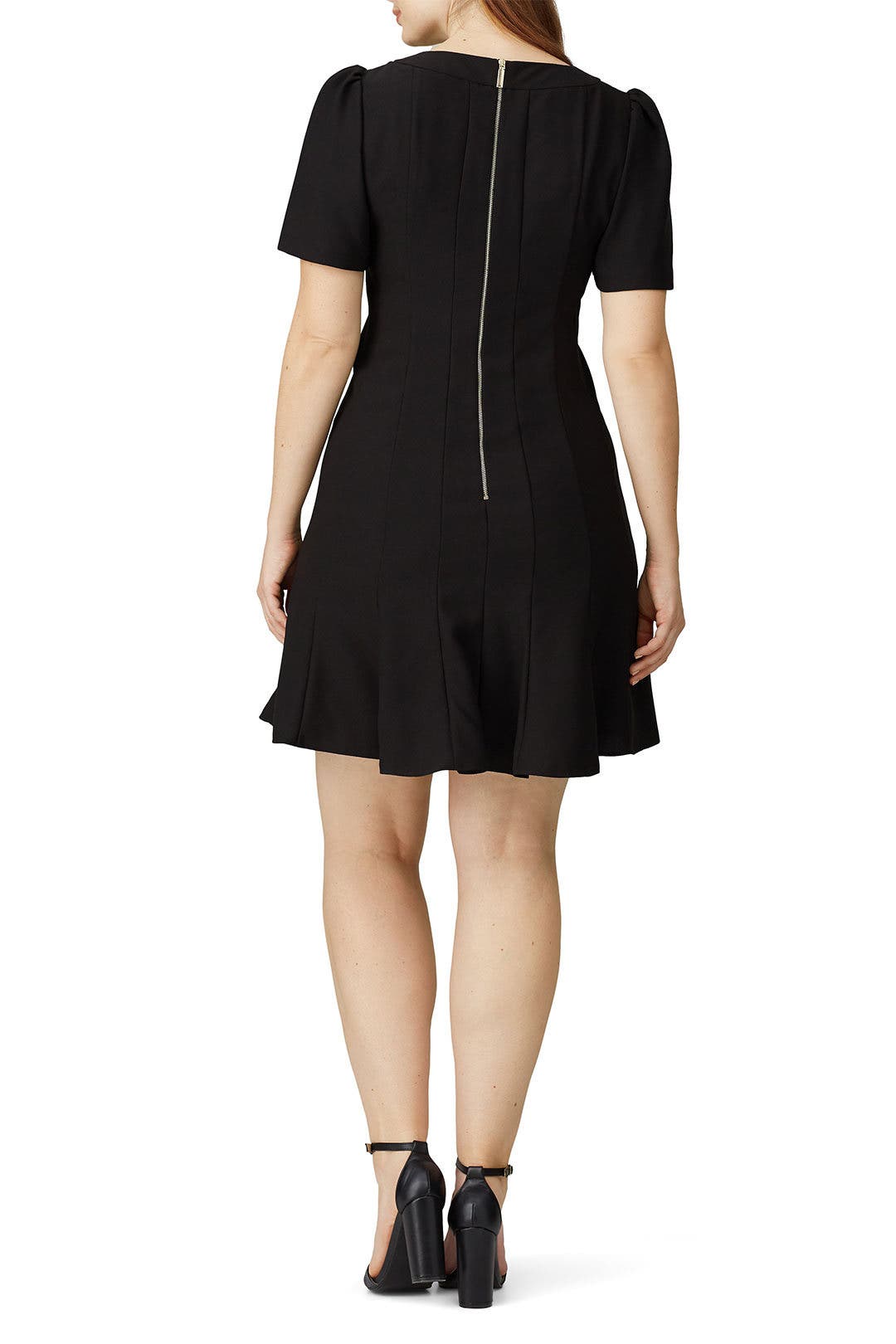 Black Paneled Crepe A-Line Dress by kate spade new york | Rent the