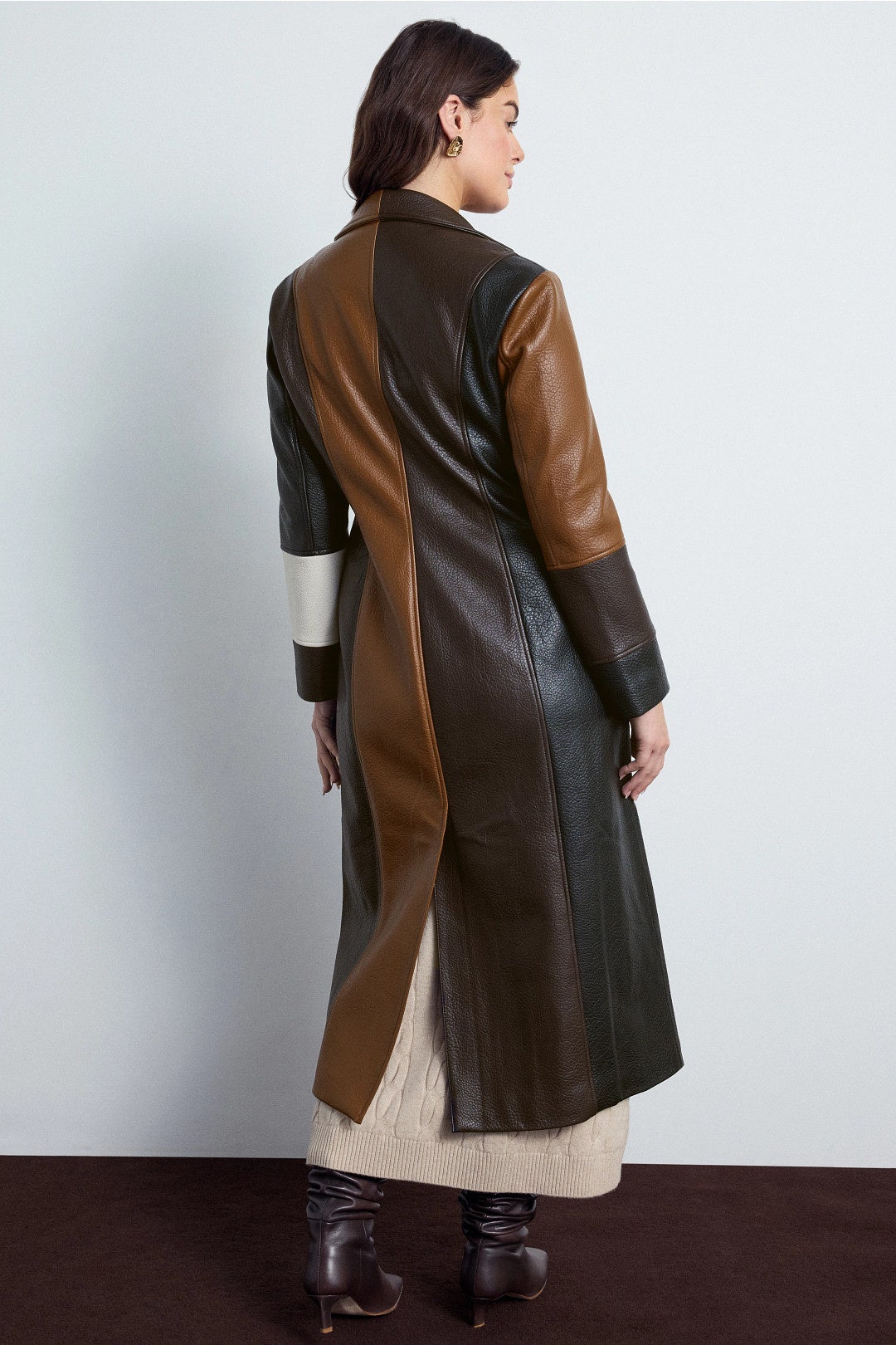 Patchwork Faux Leather Coat by Ronny Kobo x RTR 7