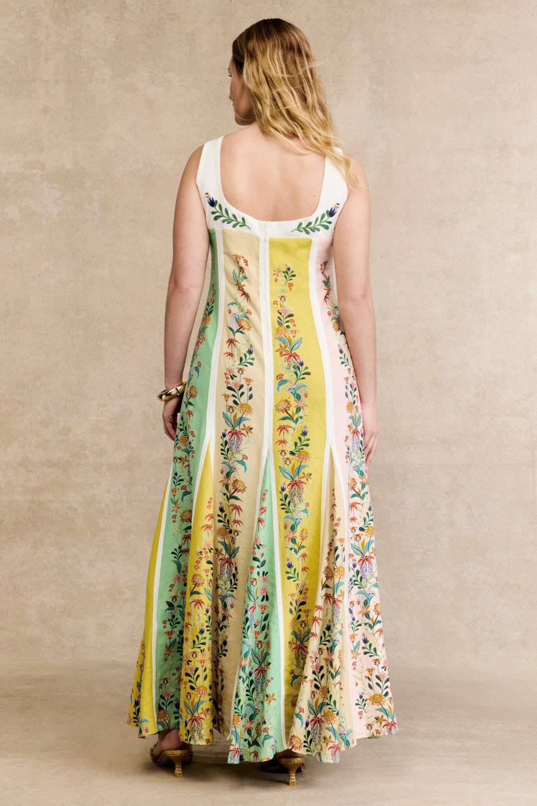 Delicate Floral Stripes Midi Dress by FARM Rio 7