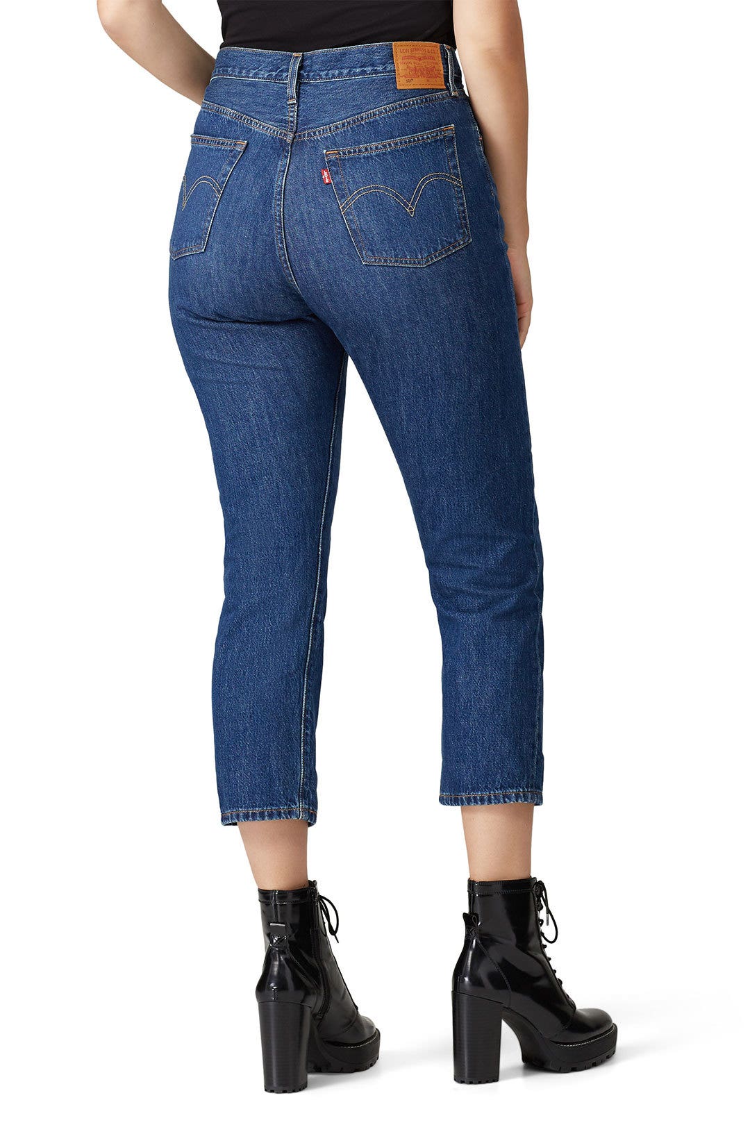 Blue 501 Crop Jeans by Levi's 7