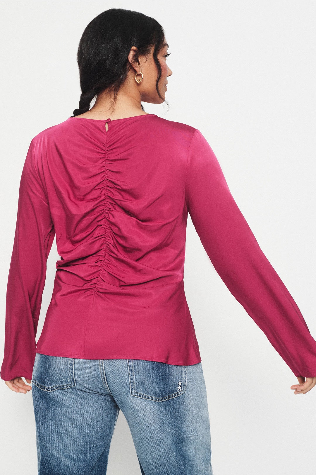Allure Gathered Long Sleeve Blouse by THIRD FORM 7