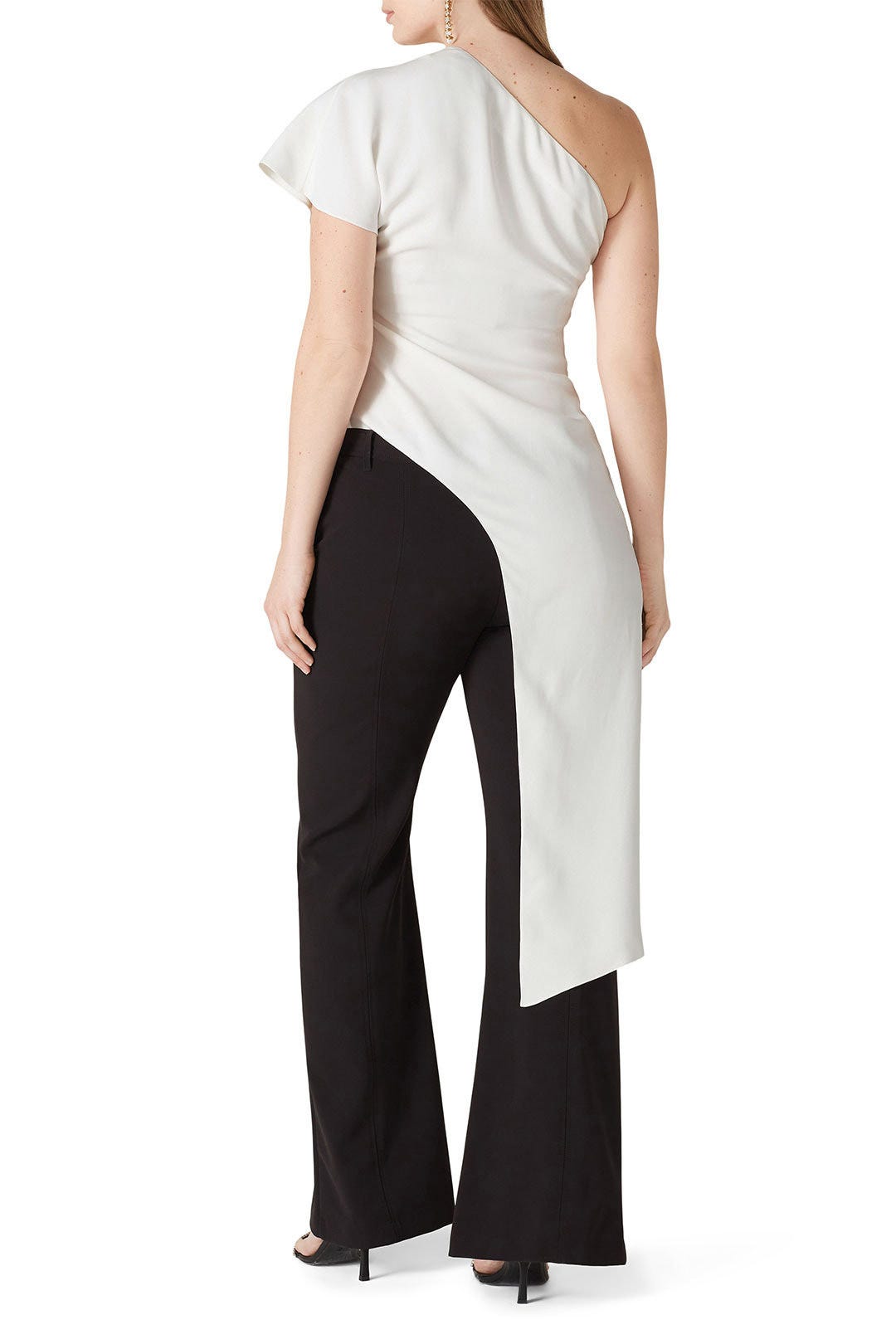 White One Shoulder Draped Top by Cushnie 7