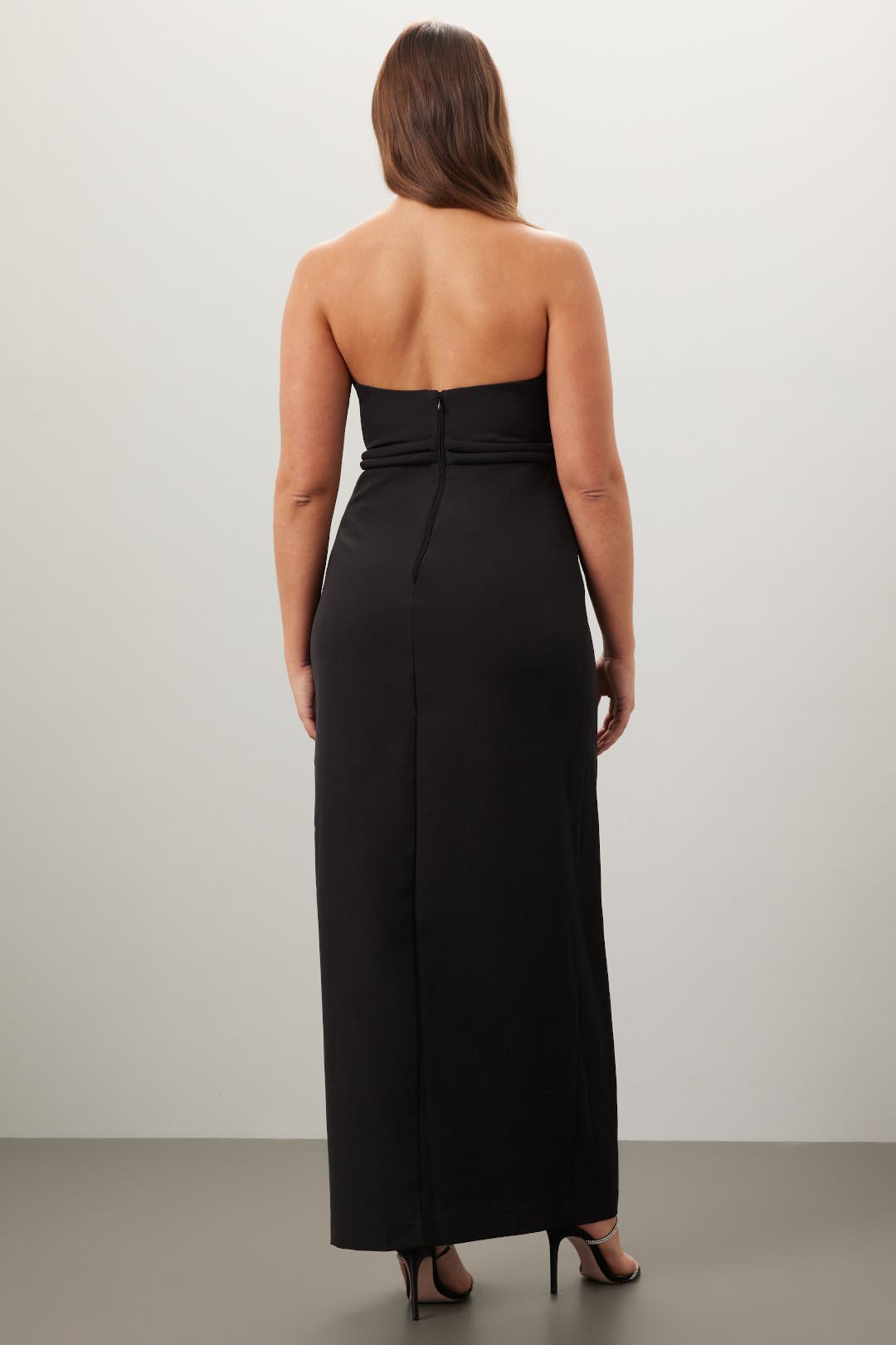 Badgley Mischka☆フロントノット ブラックロングドレス Strapless Black Gown by Jewel x Badgley Mischka | Rent the