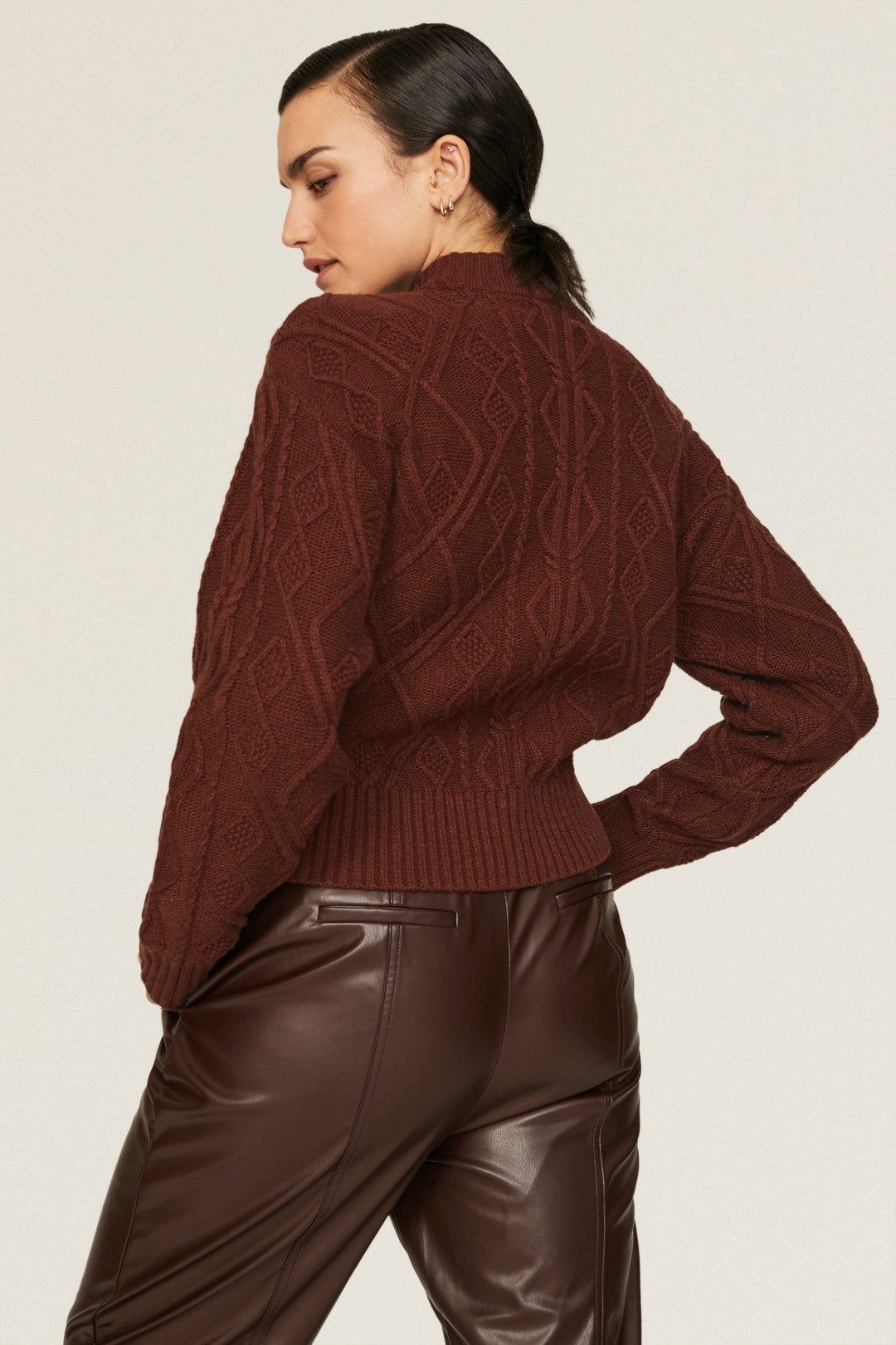 Brown Cable Knit Sweater by Marissa Webb x RTR 7