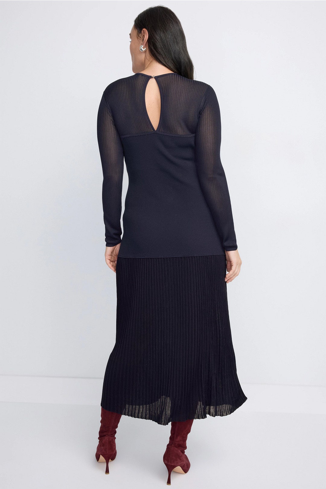 Semi-Sheer Knit Midi Dress by Derek Lam 10 Crosby x RTR 7
