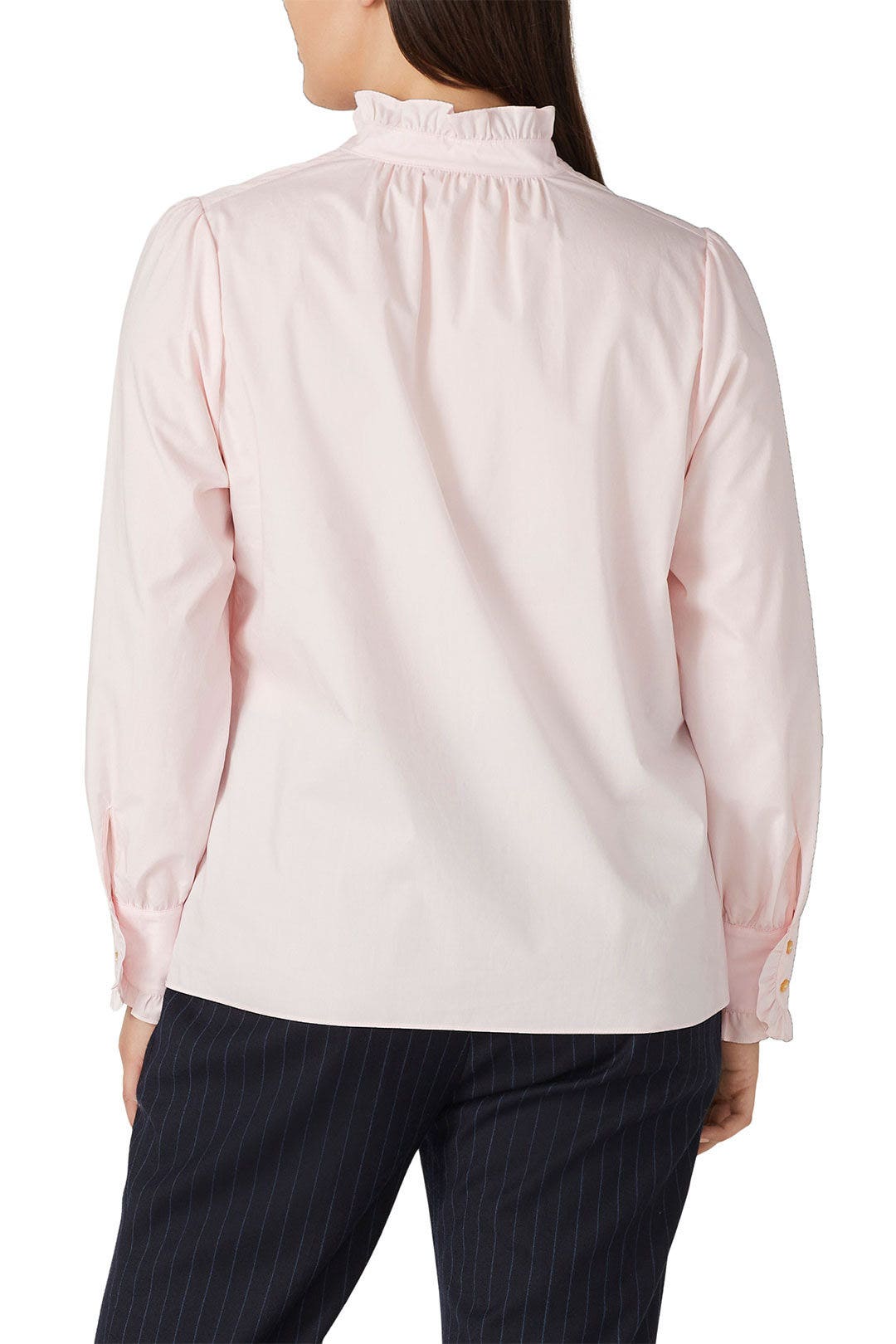 Pink Long Sleeve Poplin Top by Rebecca Taylor NYC 7