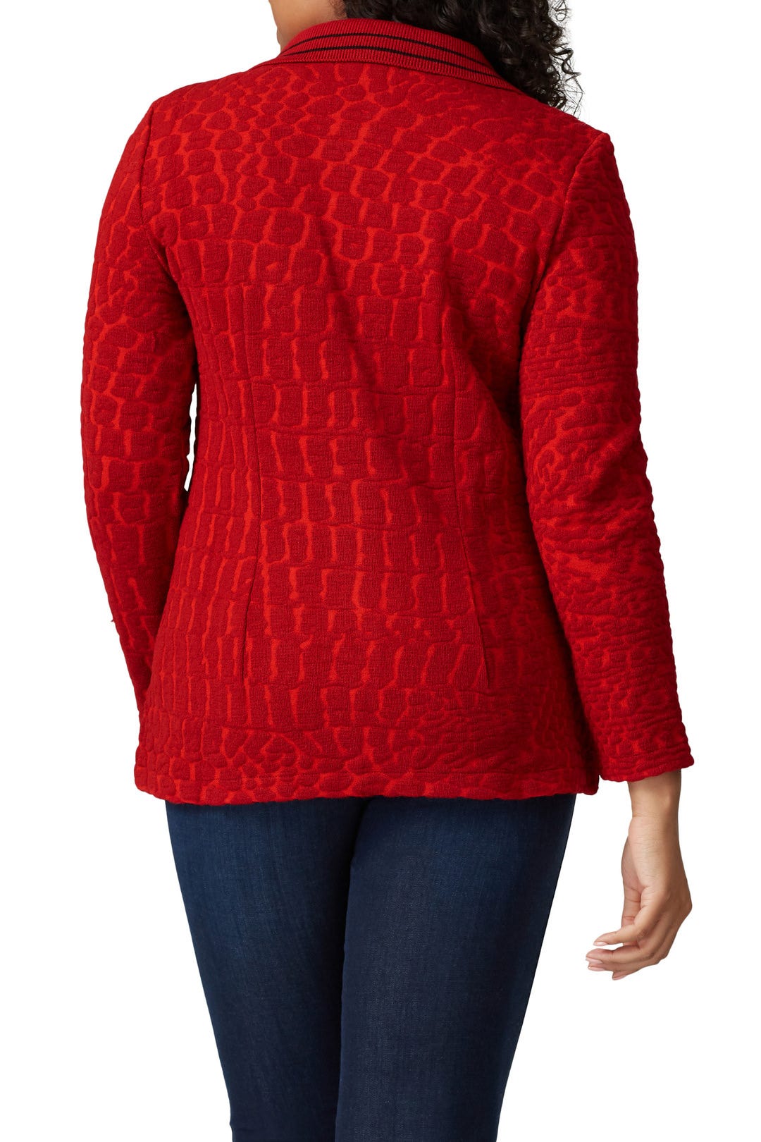 Red Textured Blazer by Aldomartins 7