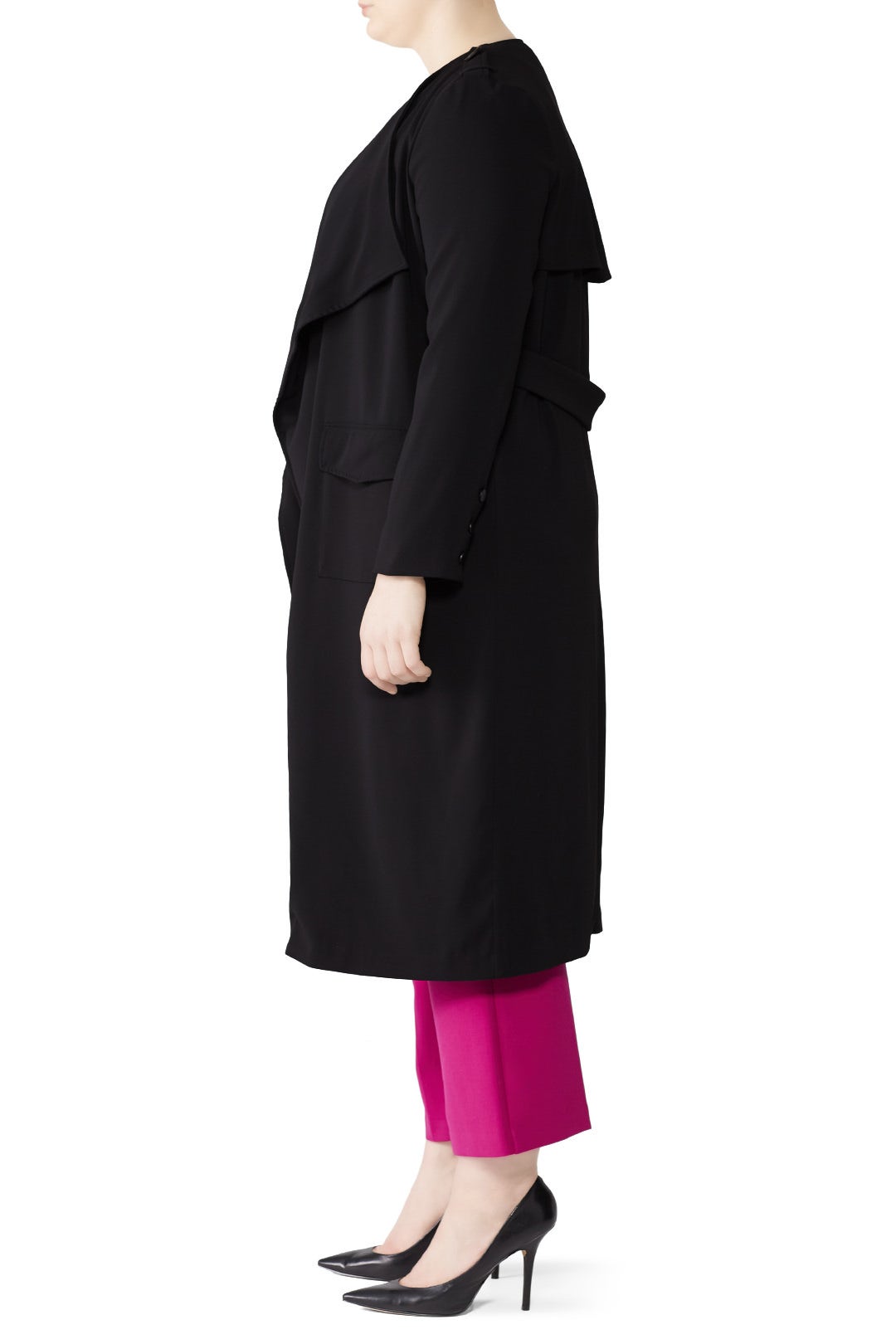 Black Trench Coat by Badgley Mischka 6