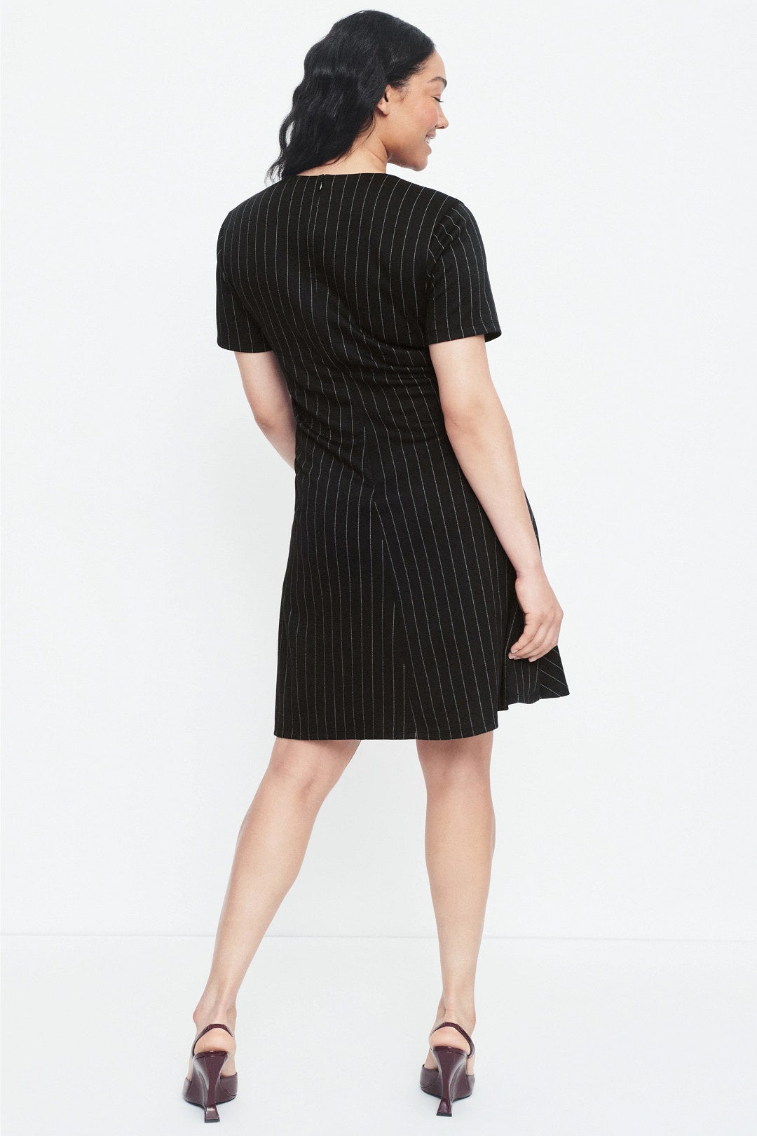 Pinstripe Knit Mini Dress by N Natori 7