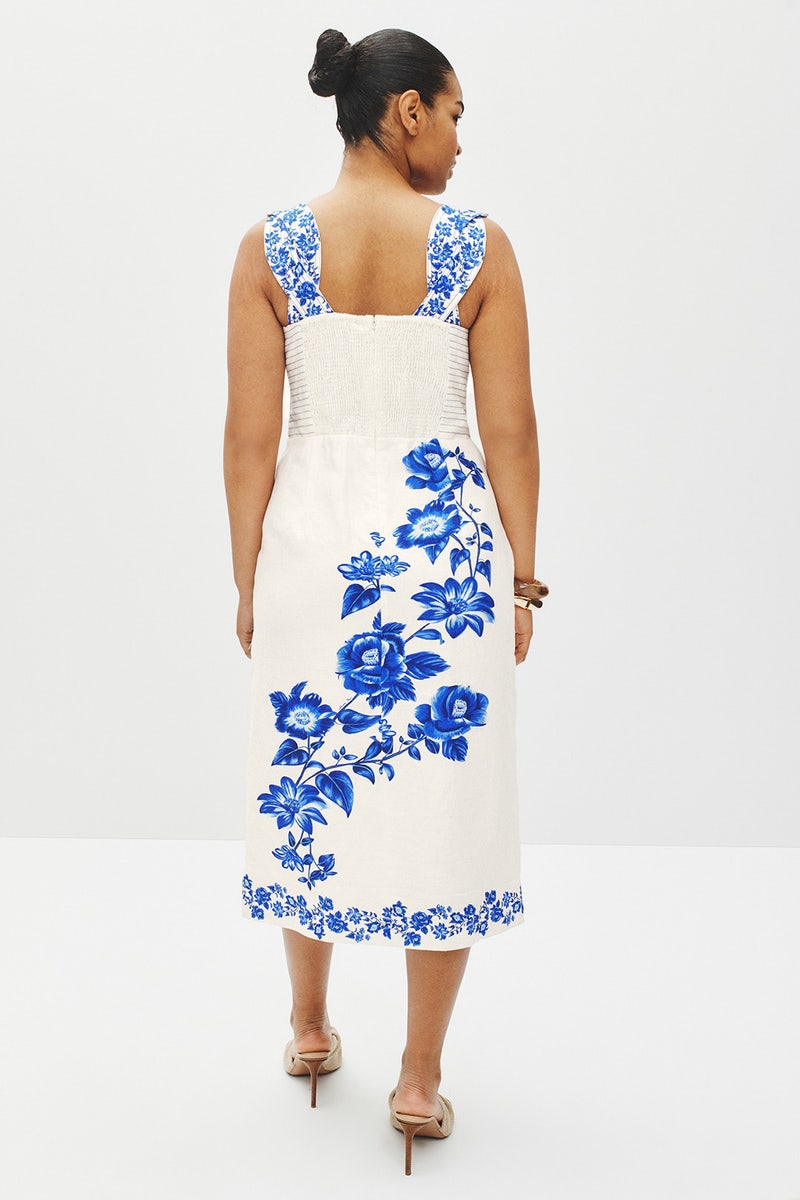 Off-White Floral Cascade Wavy Midi Dress by FARM Rio - Photo 7