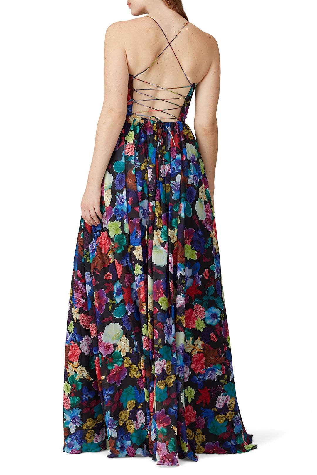Multi Floral V-Neck Gown by Love by Theia 7