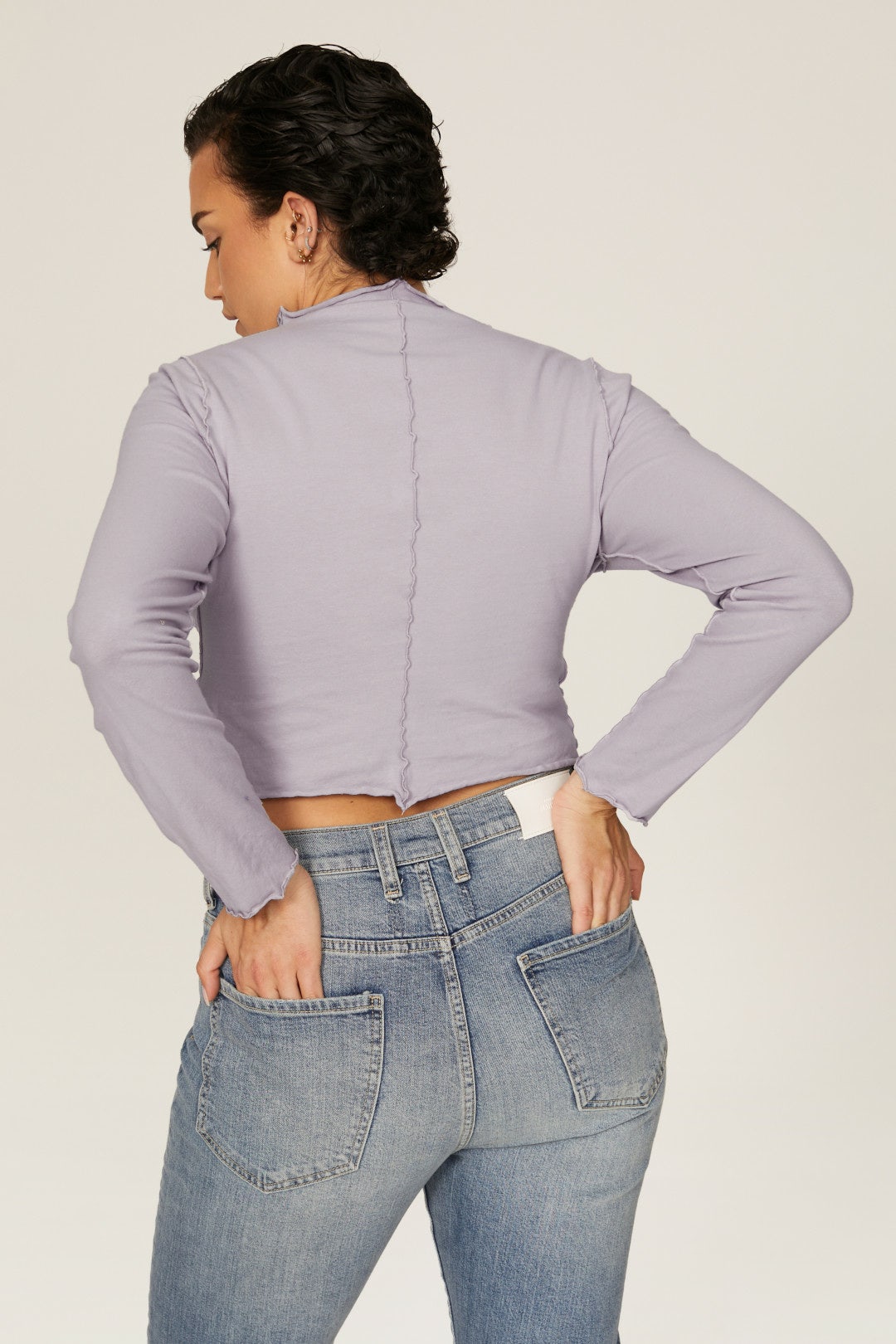 Lettuce Edge Mock Neck Top by GOOD AMERICAN 7