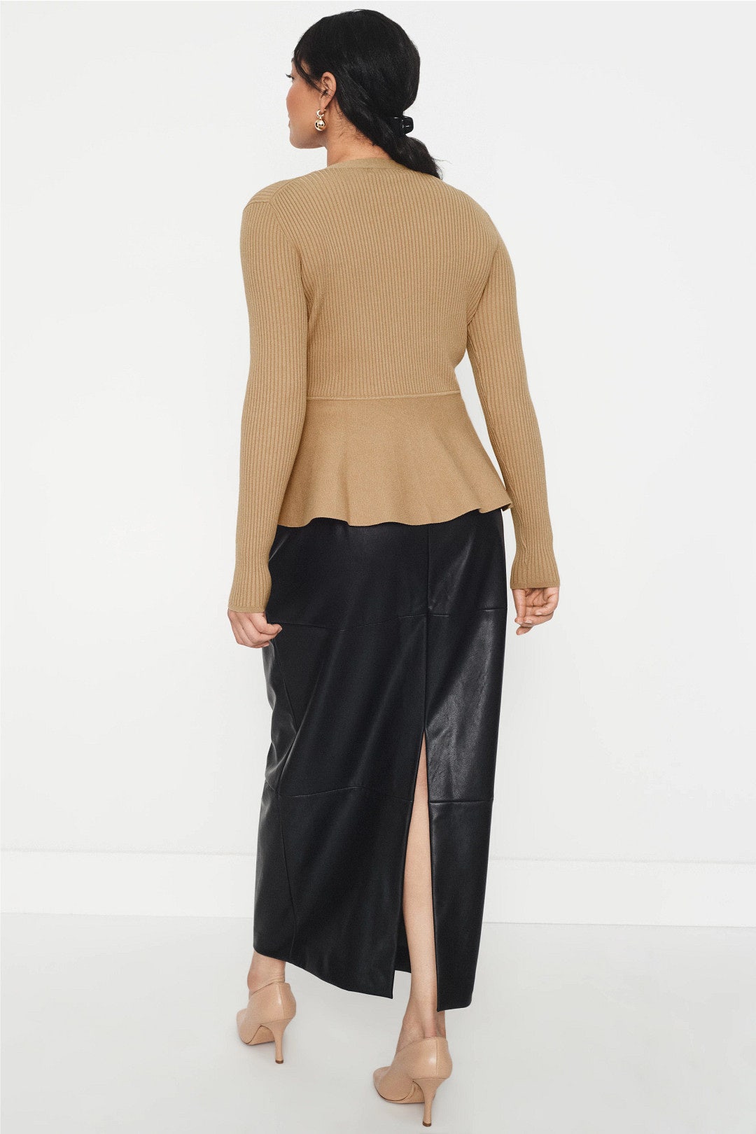 Tan V-Neck Cardigan by Jason Wu x RTR 7