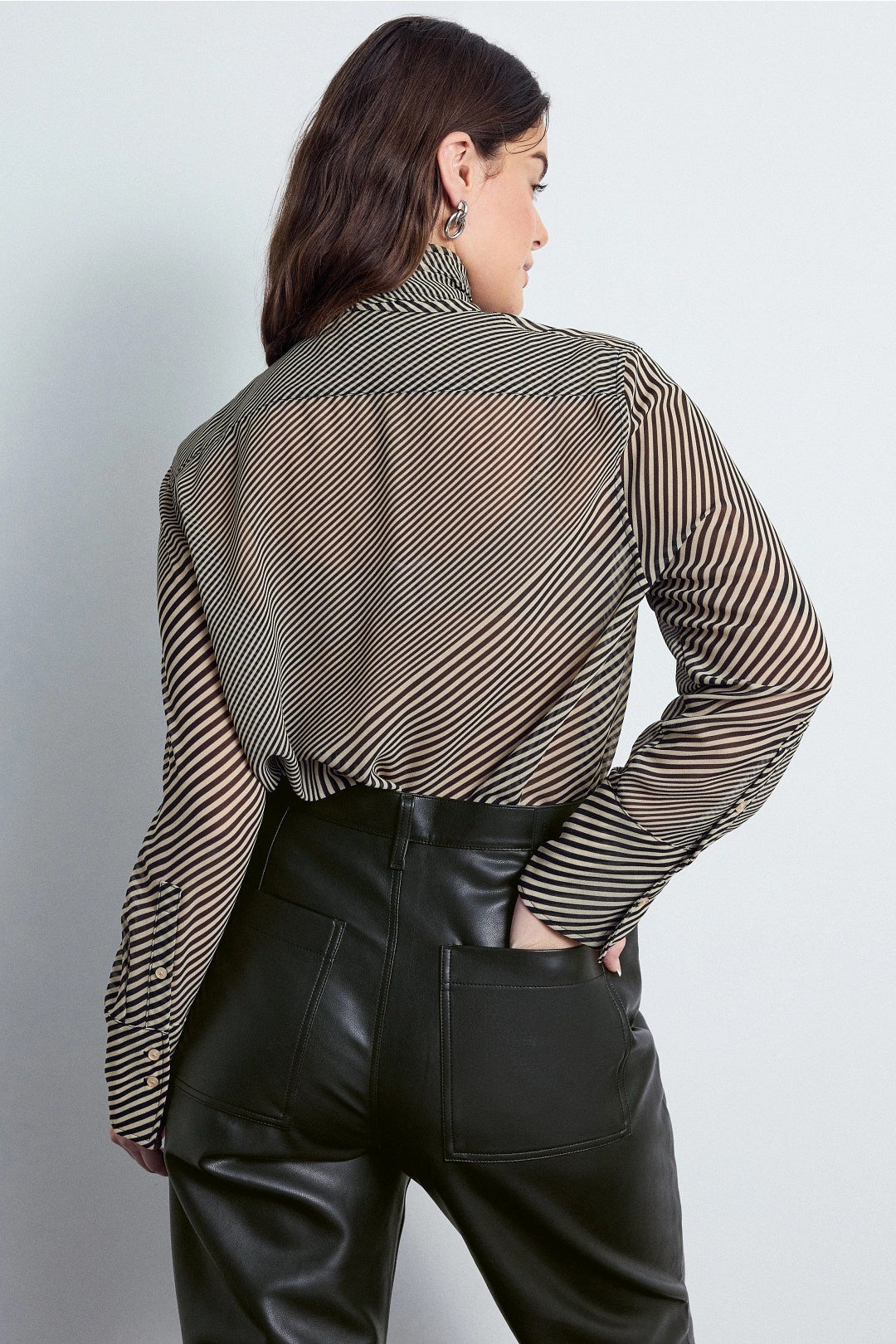 Sheer Tie Neck Blouse by Ronny Kobo x RTR 7