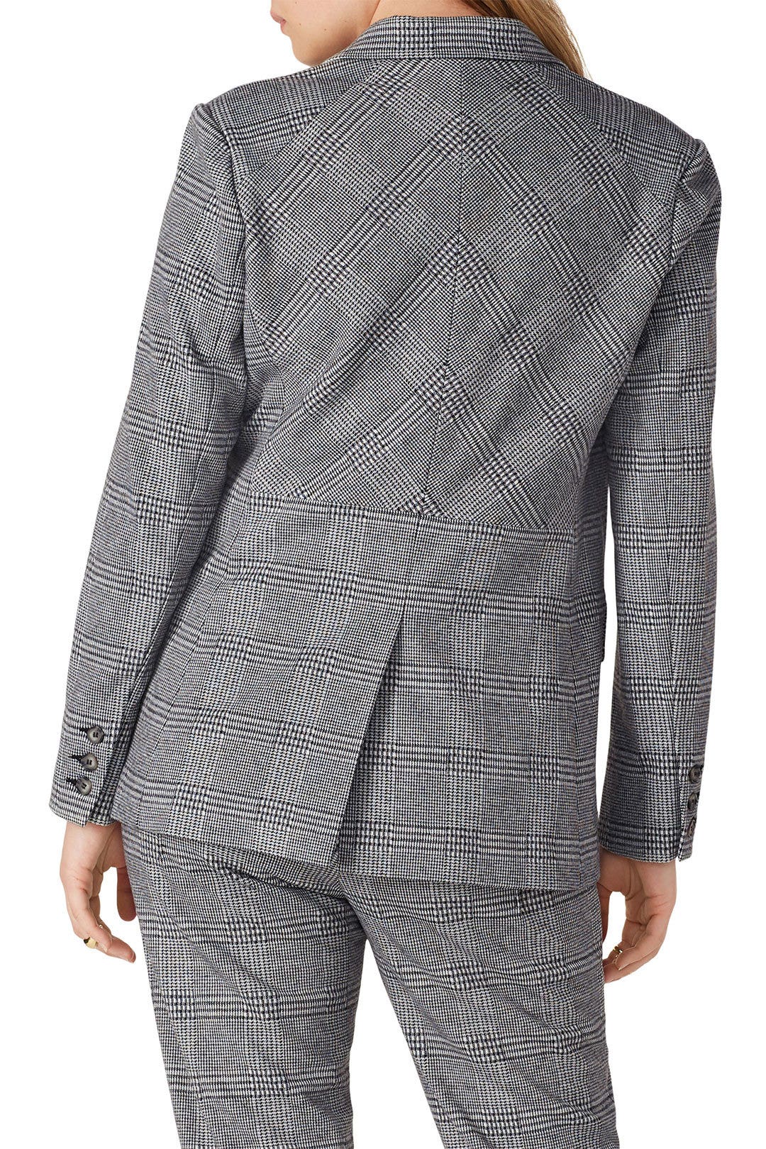 Grey Plaid Button Blazer by Jason Wu x RTR 7