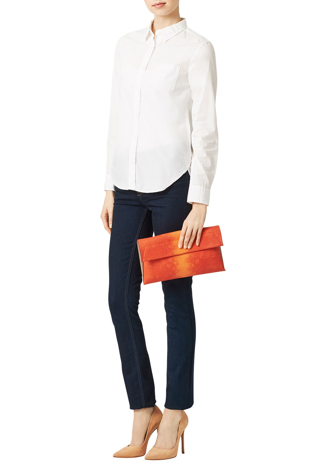 Orange Lizard Karima Clutch by Christian Siriano Handbags 2