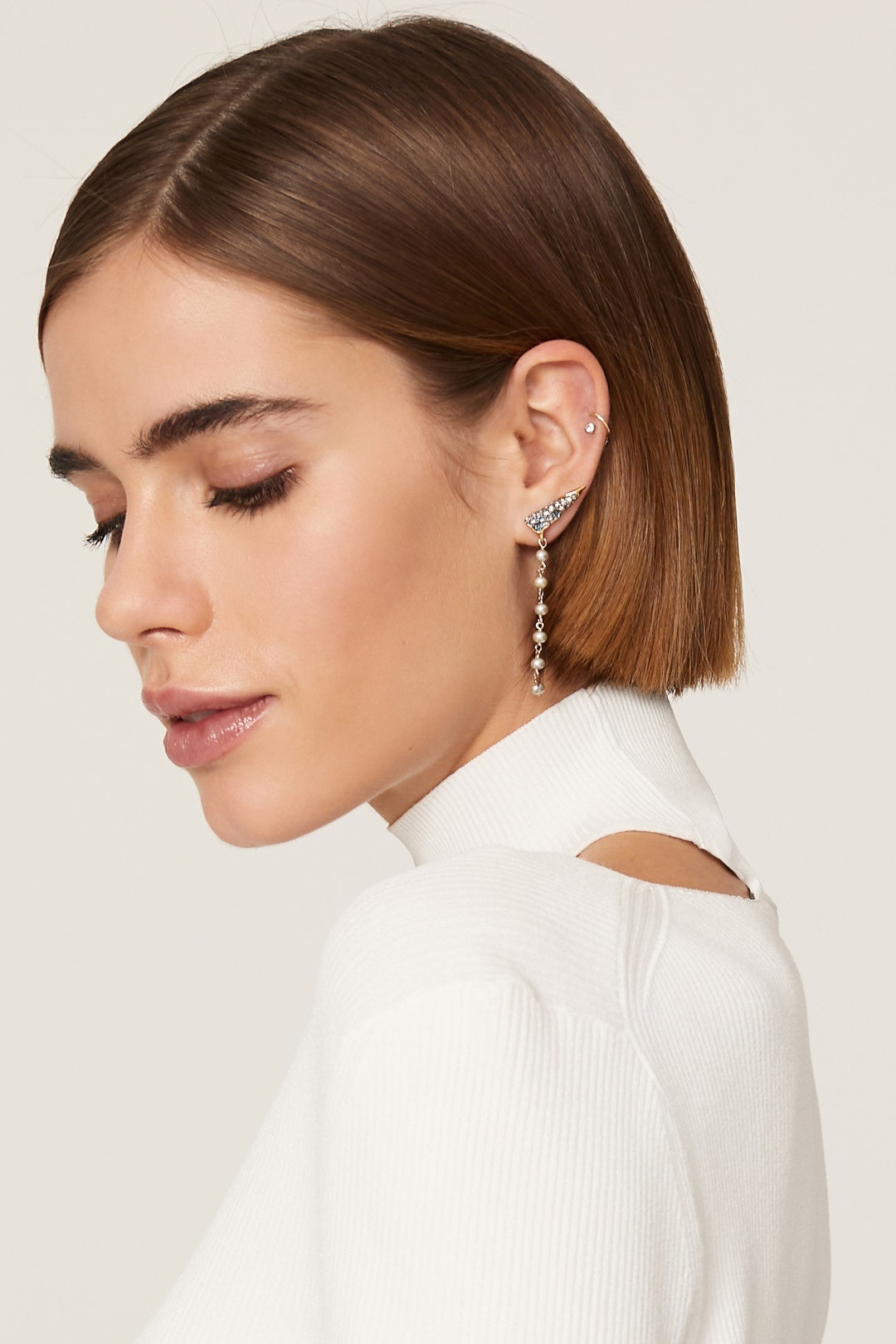 Solanales Crystal Spear Pearl Earrings by Alexis Bittar 0