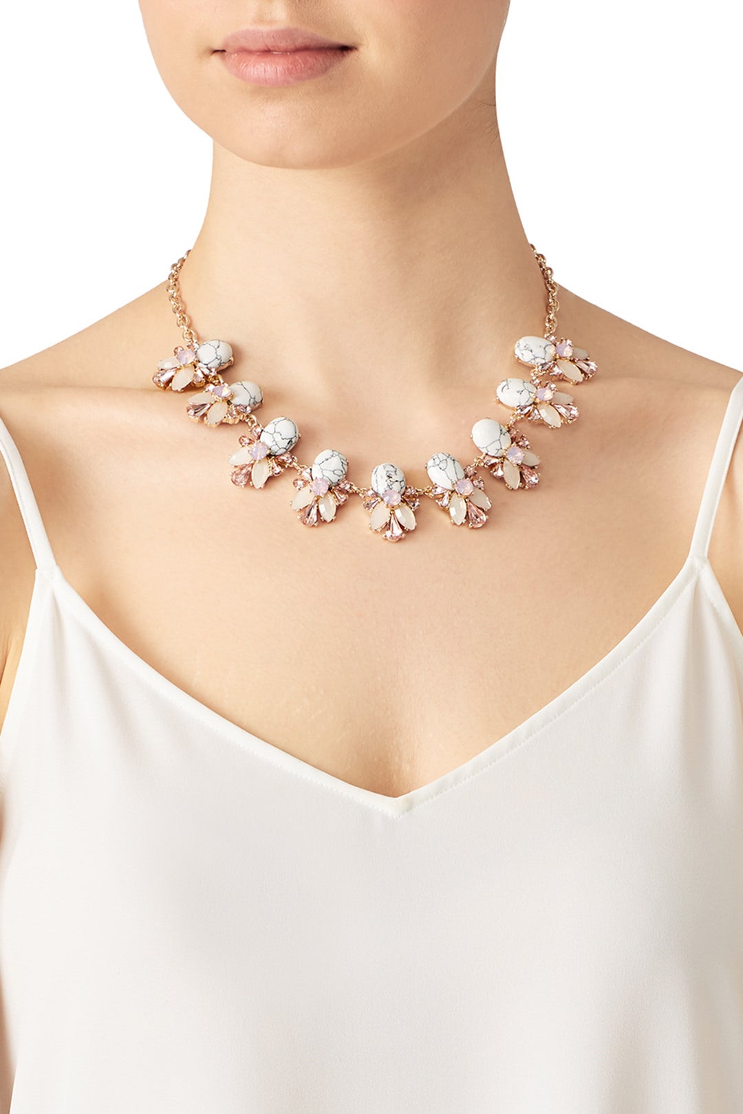 White Stone Necklace by Slate & Willow Accessories 2