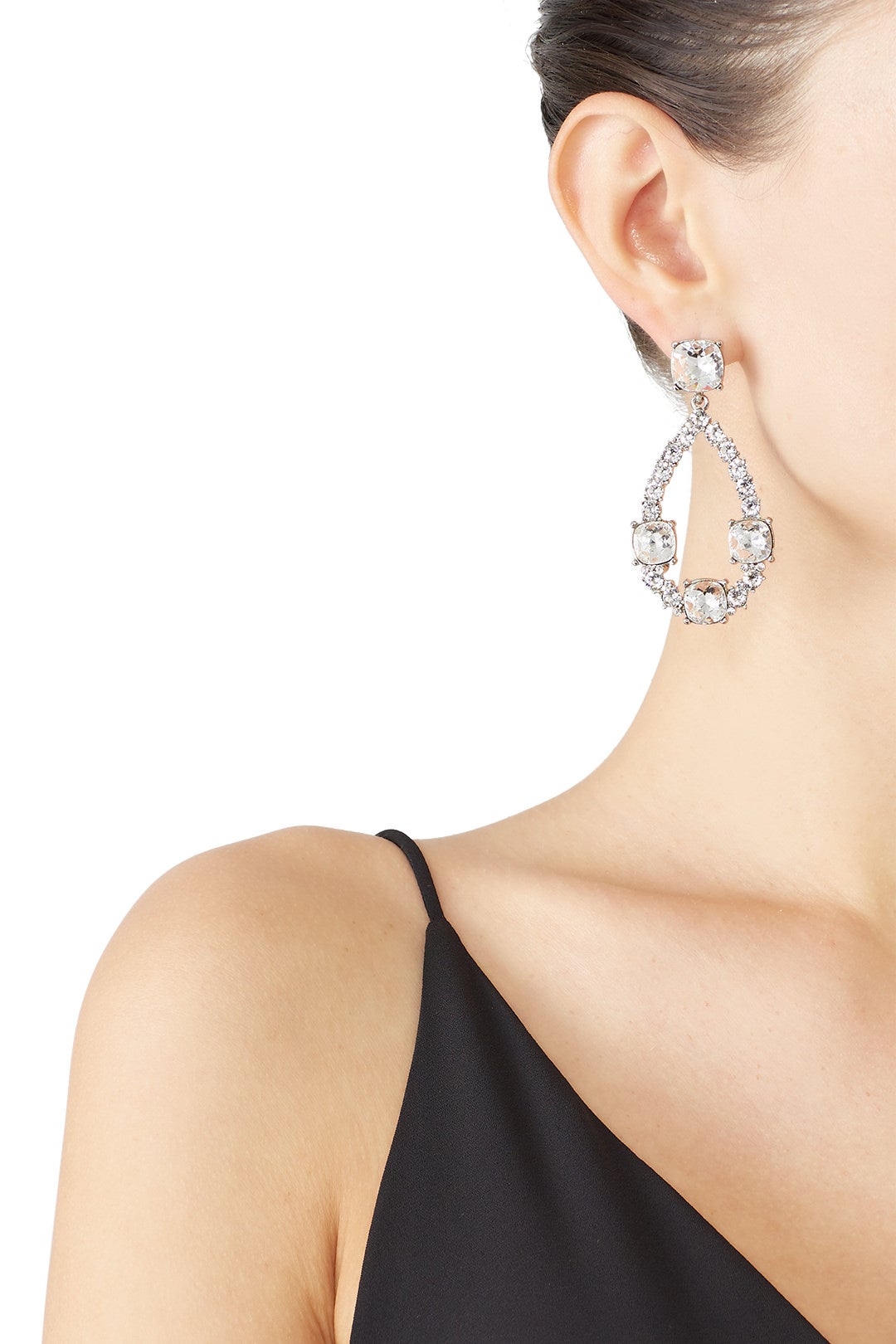 Crystal Open Teardrop Earrings by Kenneth Jay Lane 2